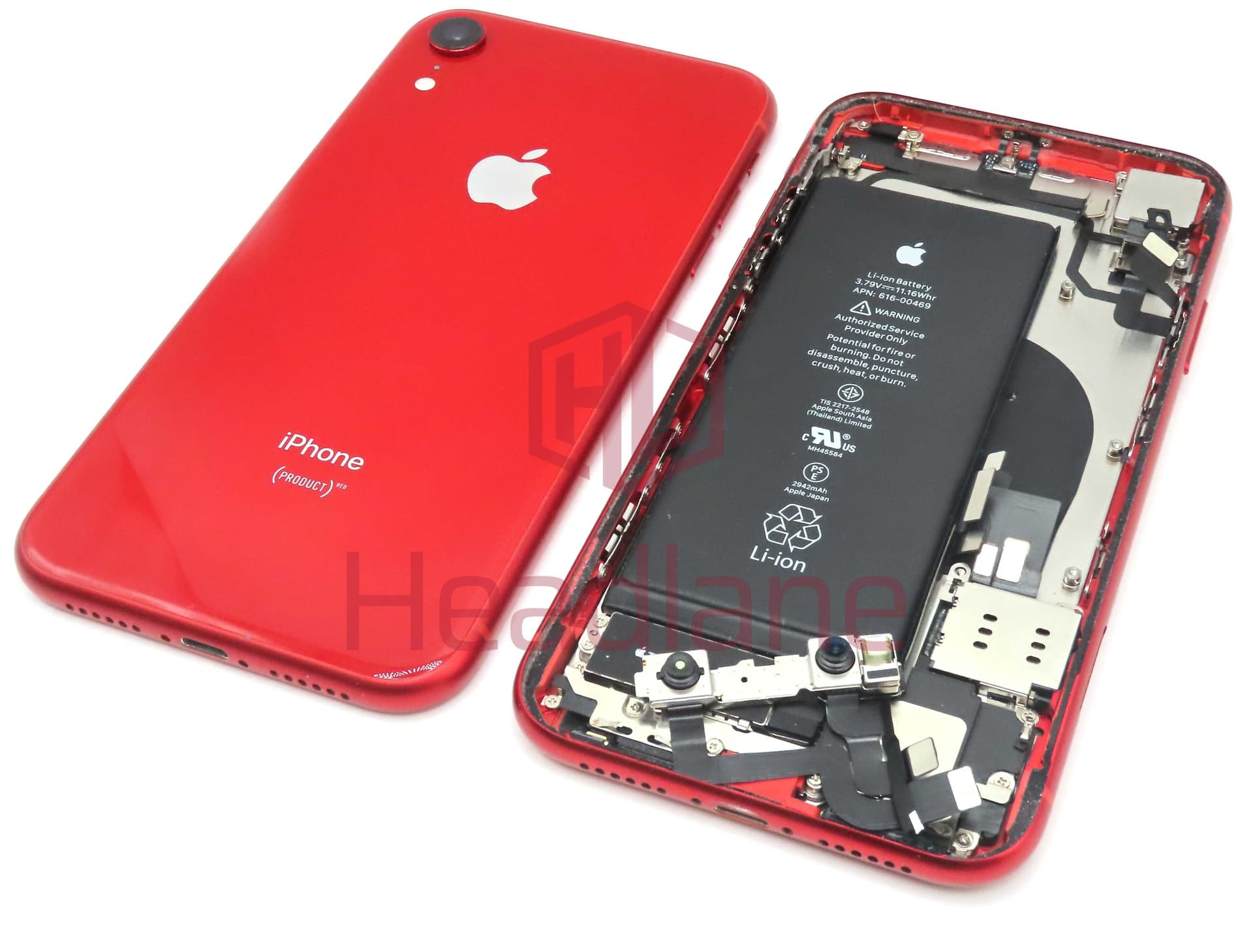 Apple iPhone XR Back / Battery Cover + Small Parts - Red (Pulled - Grade C) - IPXRBH-RD-C