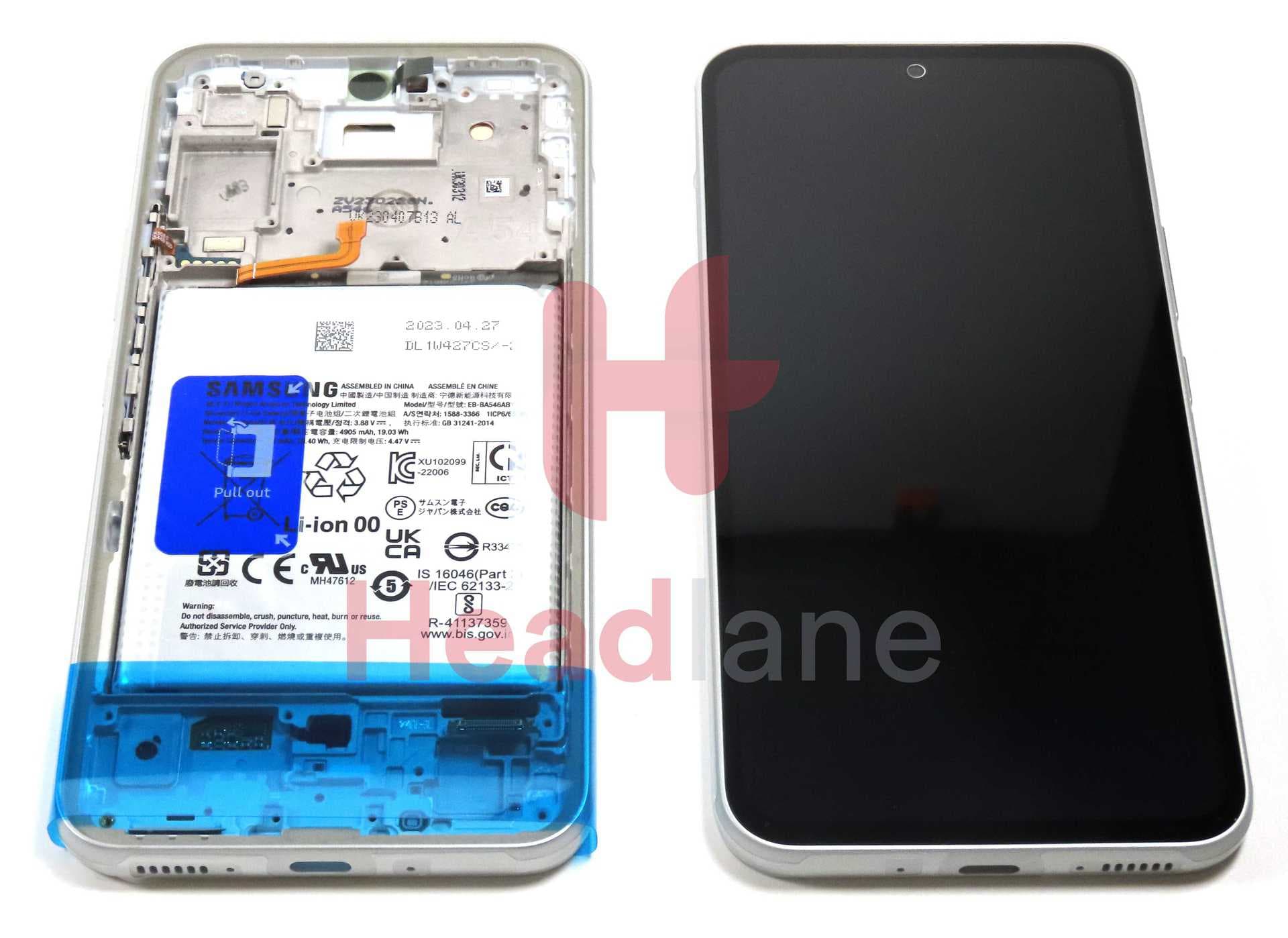 Samsung SM-A546 Galaxy A54 5G LCD Display / Screen + Touch + Battery - White - GH82-35878B
