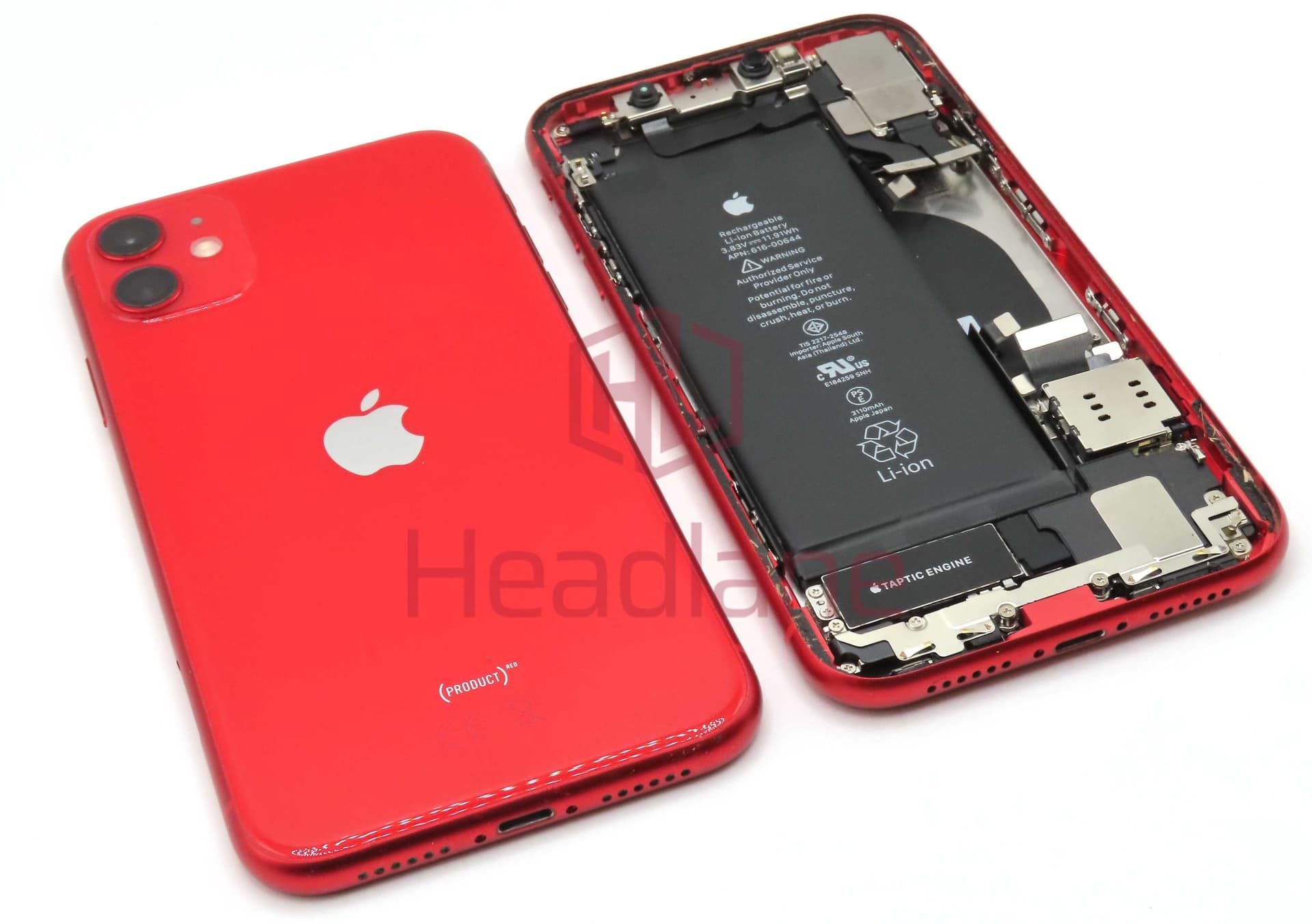 Apple iPhone 11 Back / Battery Cover + Small Parts - Red (Pulled - Grade C) - IP11BH-RD-C
