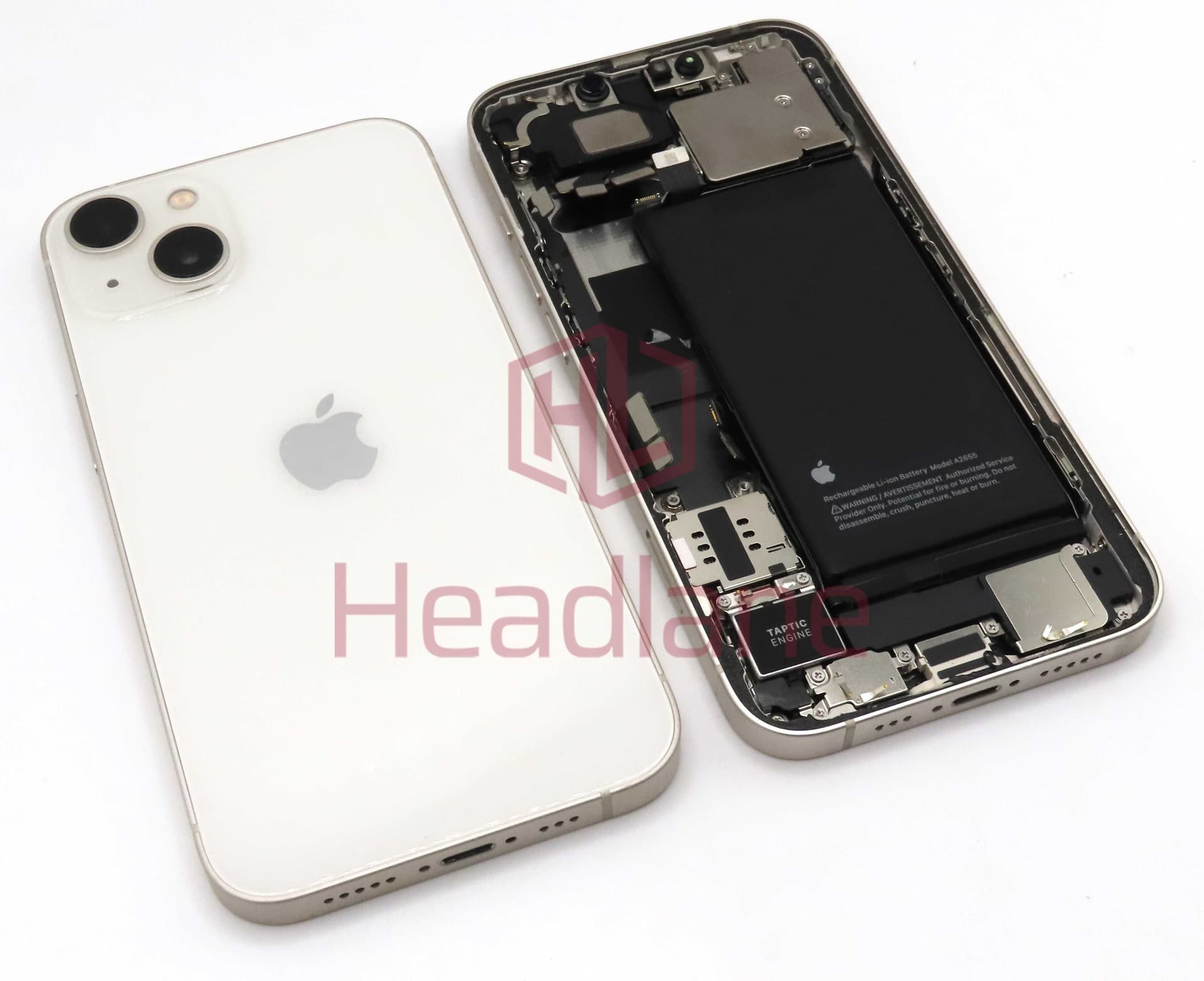 iPhone 13 Back / Battery Cover + Small Parts - Starlight (Pulled - Grade B) - IP13BH-SL-B