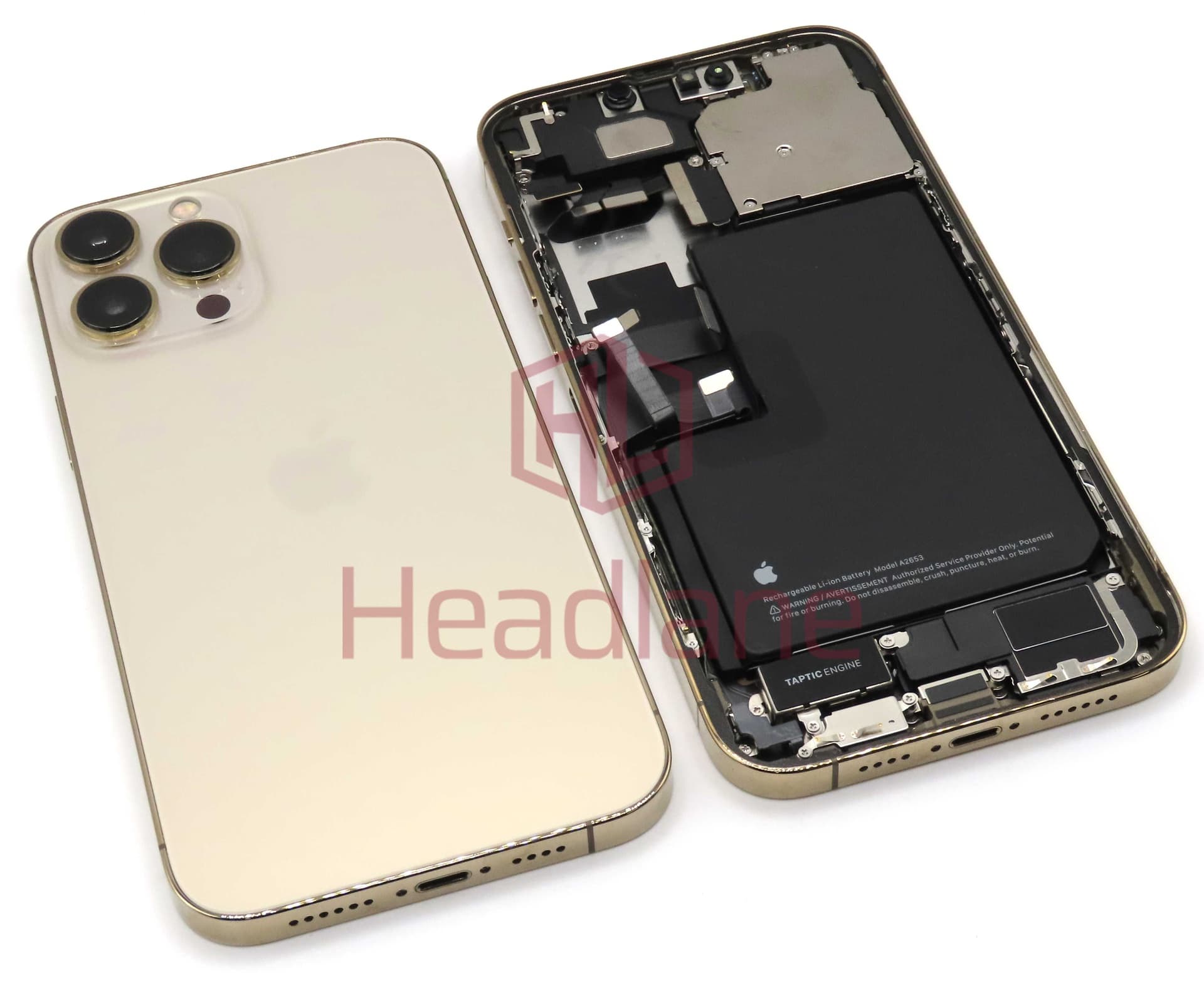 iPhone 13 Pro Max Back / Battery Cover + Small Parts - Gold (Pulled - Grade B) - IP13PMBH-GD-B