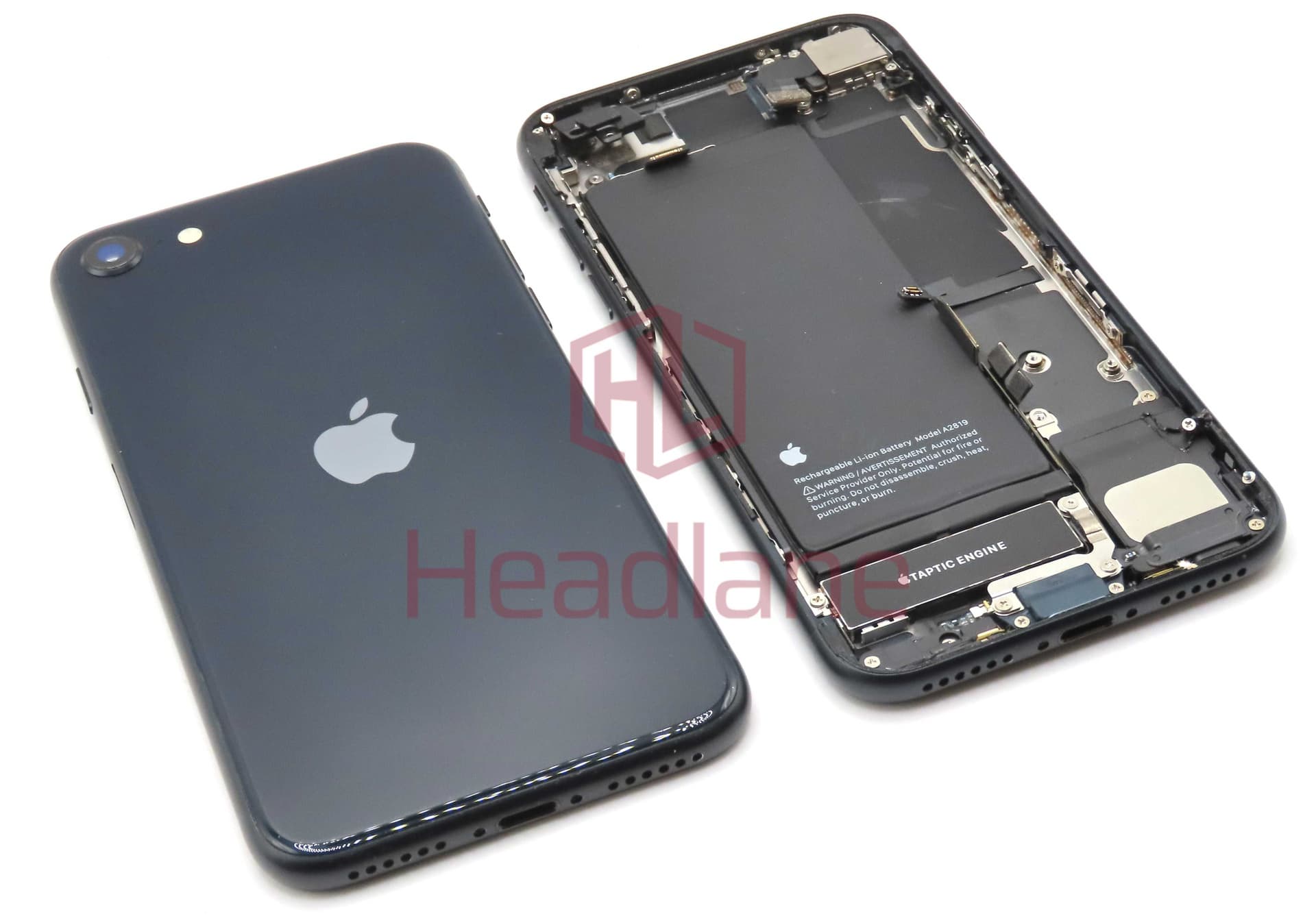 iPhone SE (2nd Gen) Back / Battery Cover + Small Parts - Black (Pulled - Grade B) - IPSE2BH-BK-B