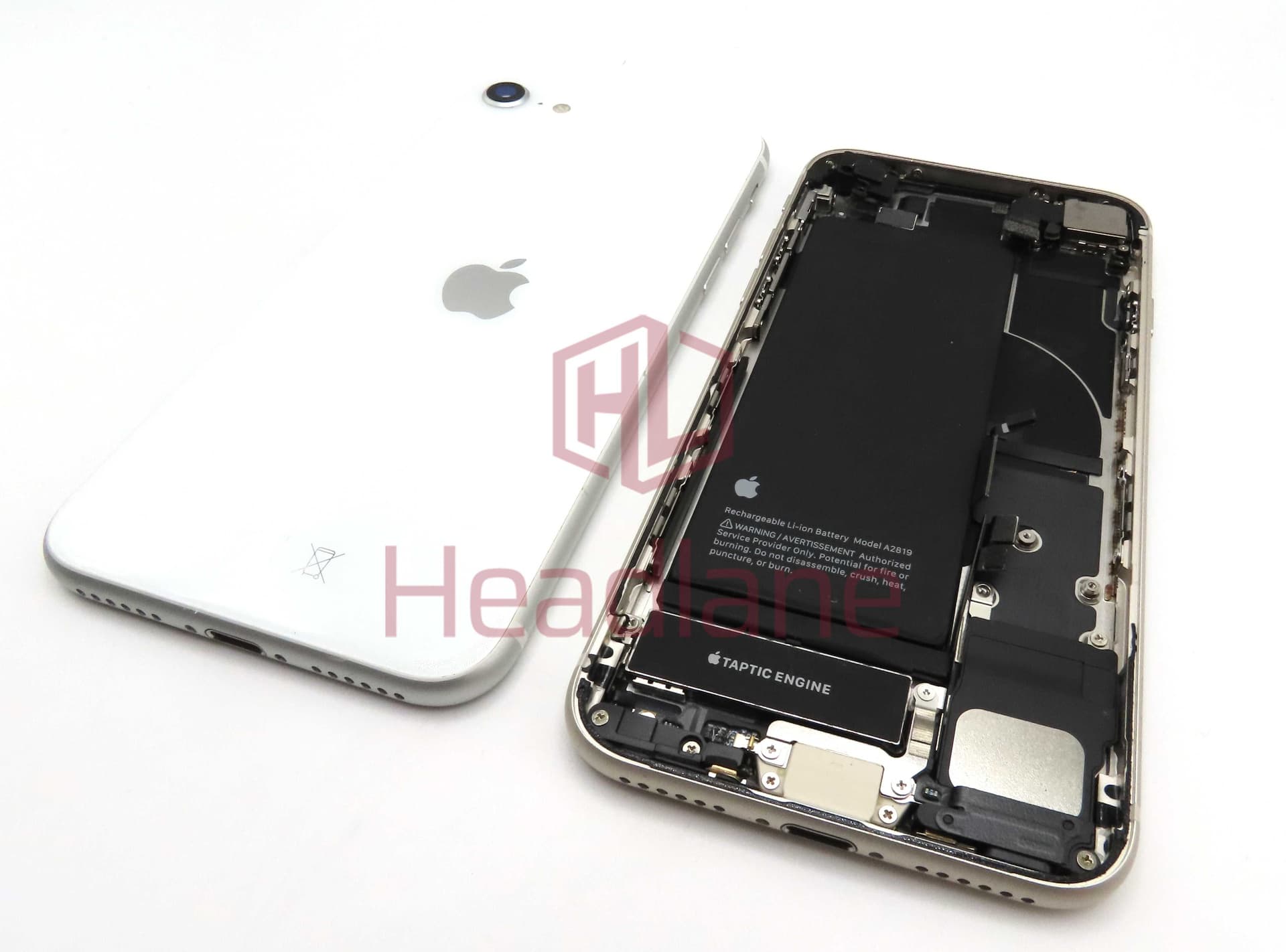iPhone SE (2nd Gen) Back / Battery Cover + Small Parts - White (Pulled - Grade B) - IPSE2BH-WT-B
