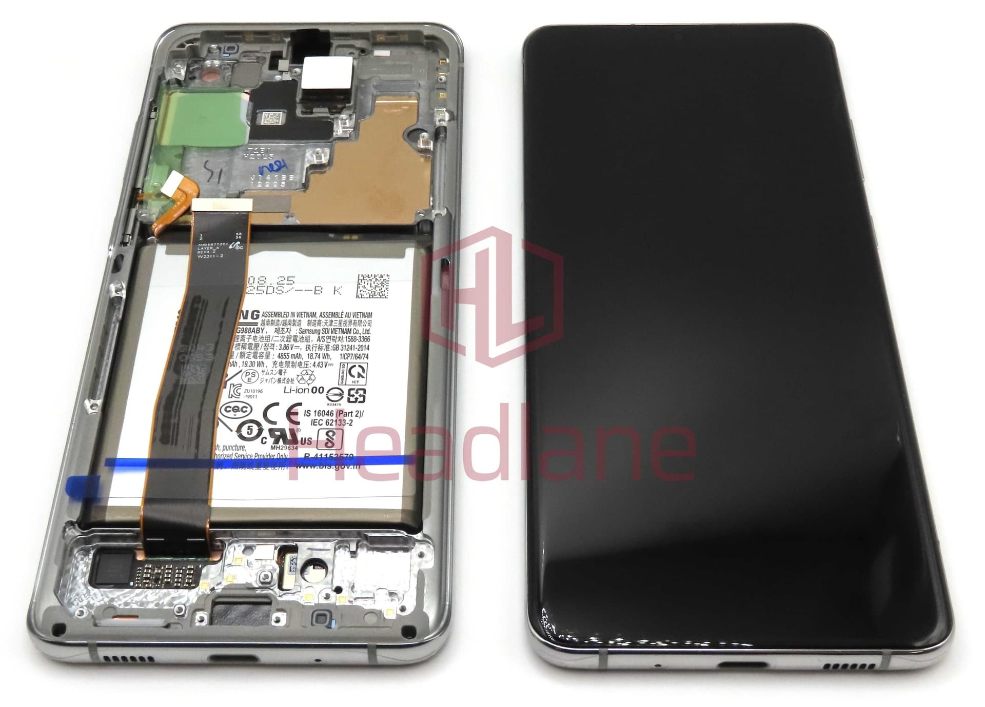 Samsung SM-G988 Galaxy S20 Ultra LCD Display / Screen + Touch + Battery - White (No Camera) - GH82-31208C