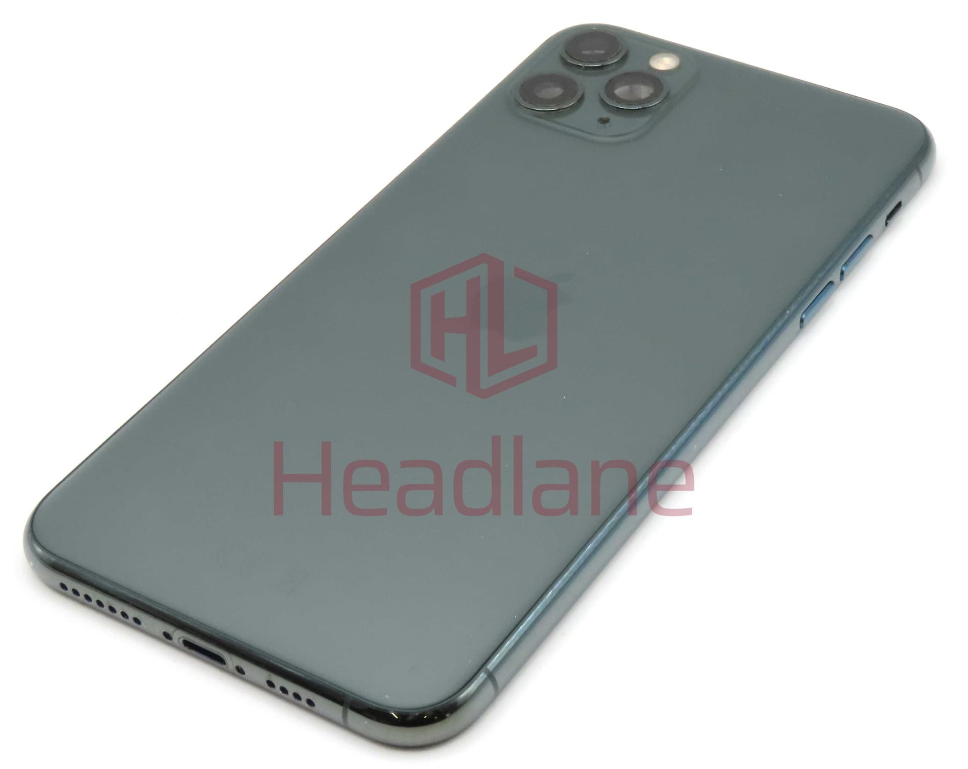Apple iPhone 11 Pro Max Back / Battery Cover + Small Parts - Midnight Green (Pulled - Grade C) (No Camera) - IP11PMBH-GR-NC-C