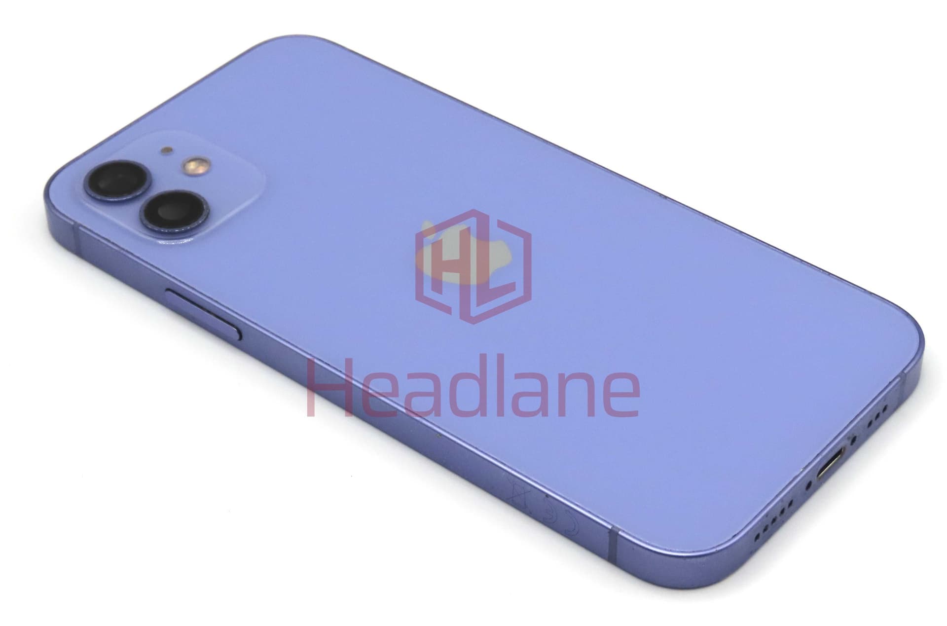 iPhone 12 Back / Battery Cover + Small Parts - Purple (Pulled - Grade C) (No Camera) - IP12BH-PR-NC-C