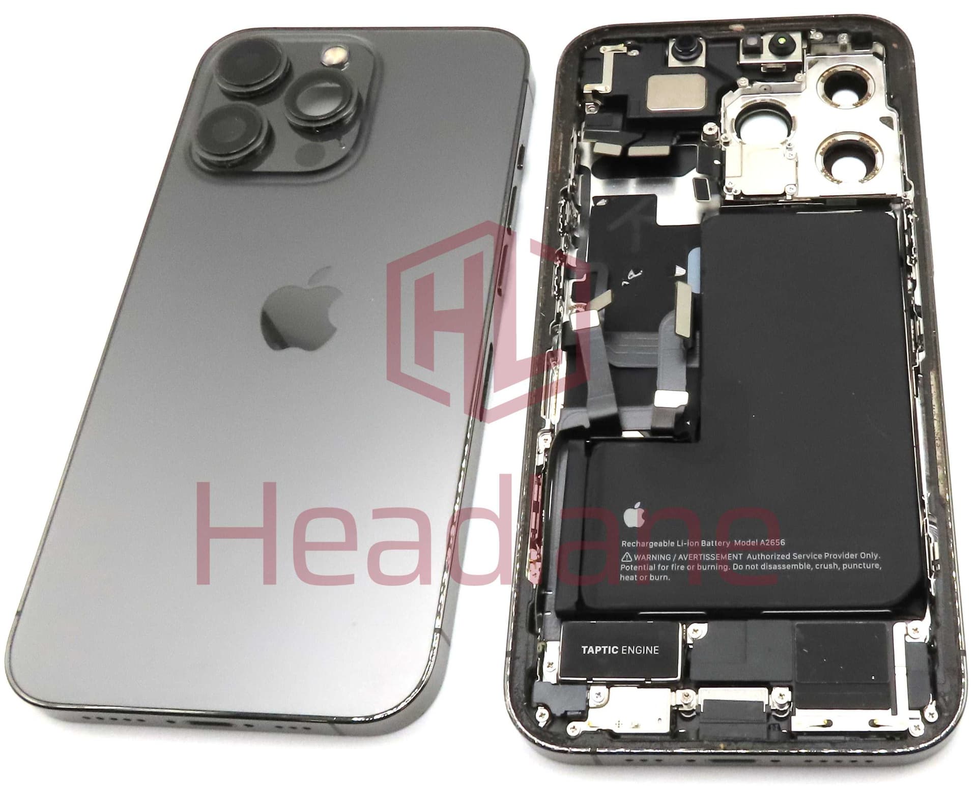 iPhone 13 Pro Back / Battery Cover + Small Parts - Graphite (Pulled - Grade C) (No Camera) - IP13PRBH-GR-NC-C