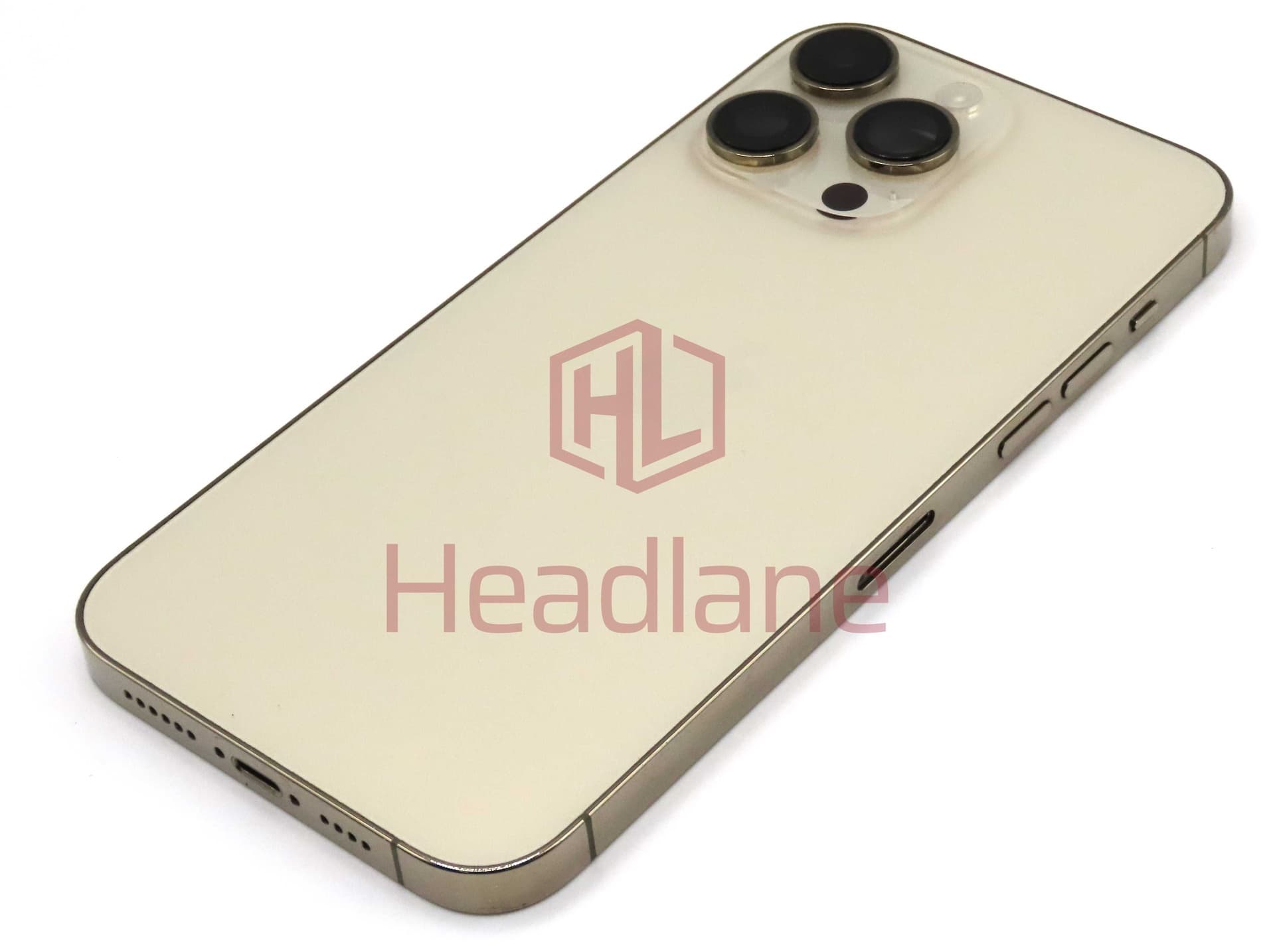 iPhone 14 Pro Max Back / Battery Cover + Small Parts - Gold (Pulled - Grade B) (No Camera) - IP14PMBH-GL-NC-B