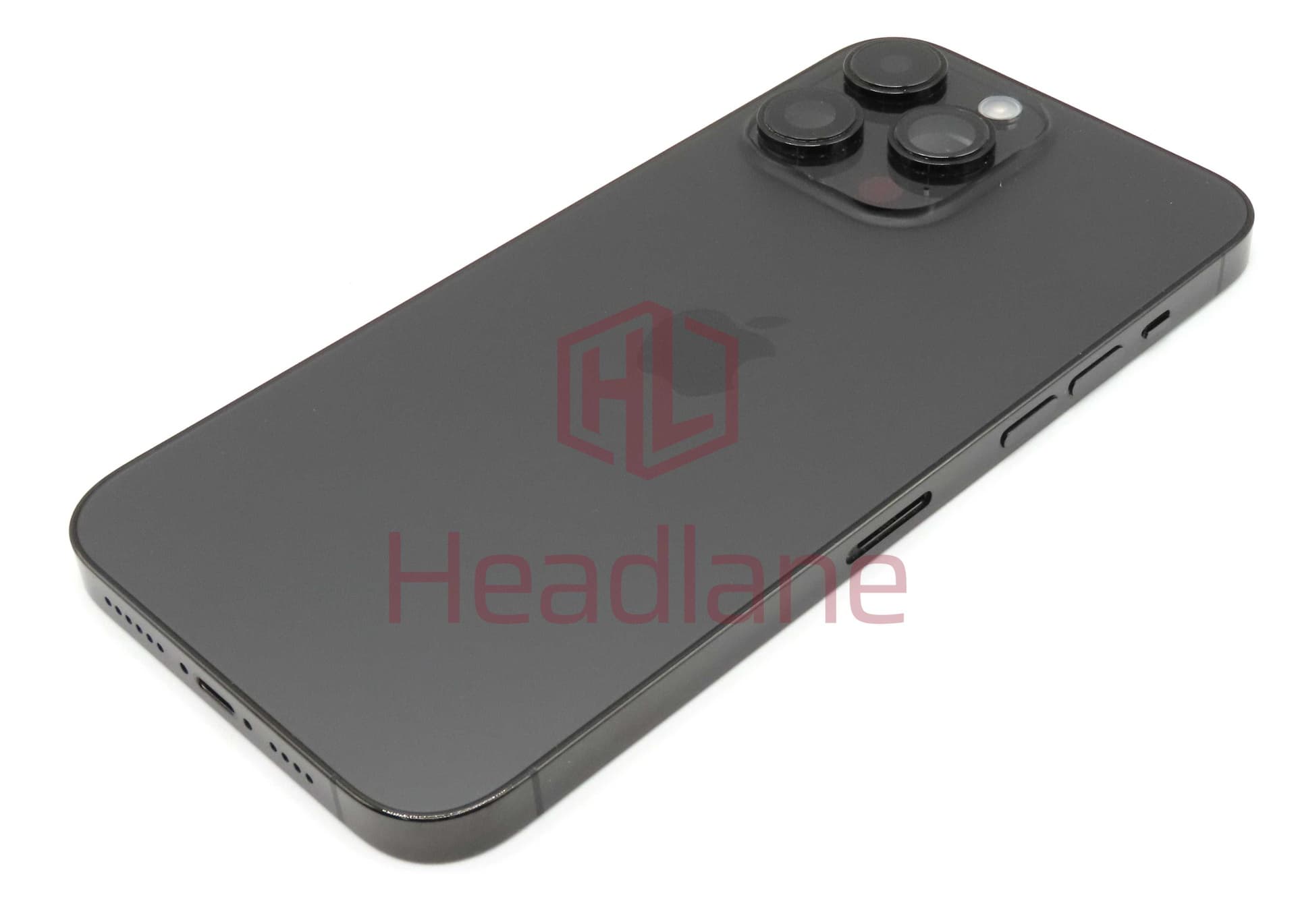 iPhone 14 Pro Max Back / Battery Cover + Small Parts - Black (Pulled - Grade B) (No Camera) - IP14PMBH-SB-NC-B