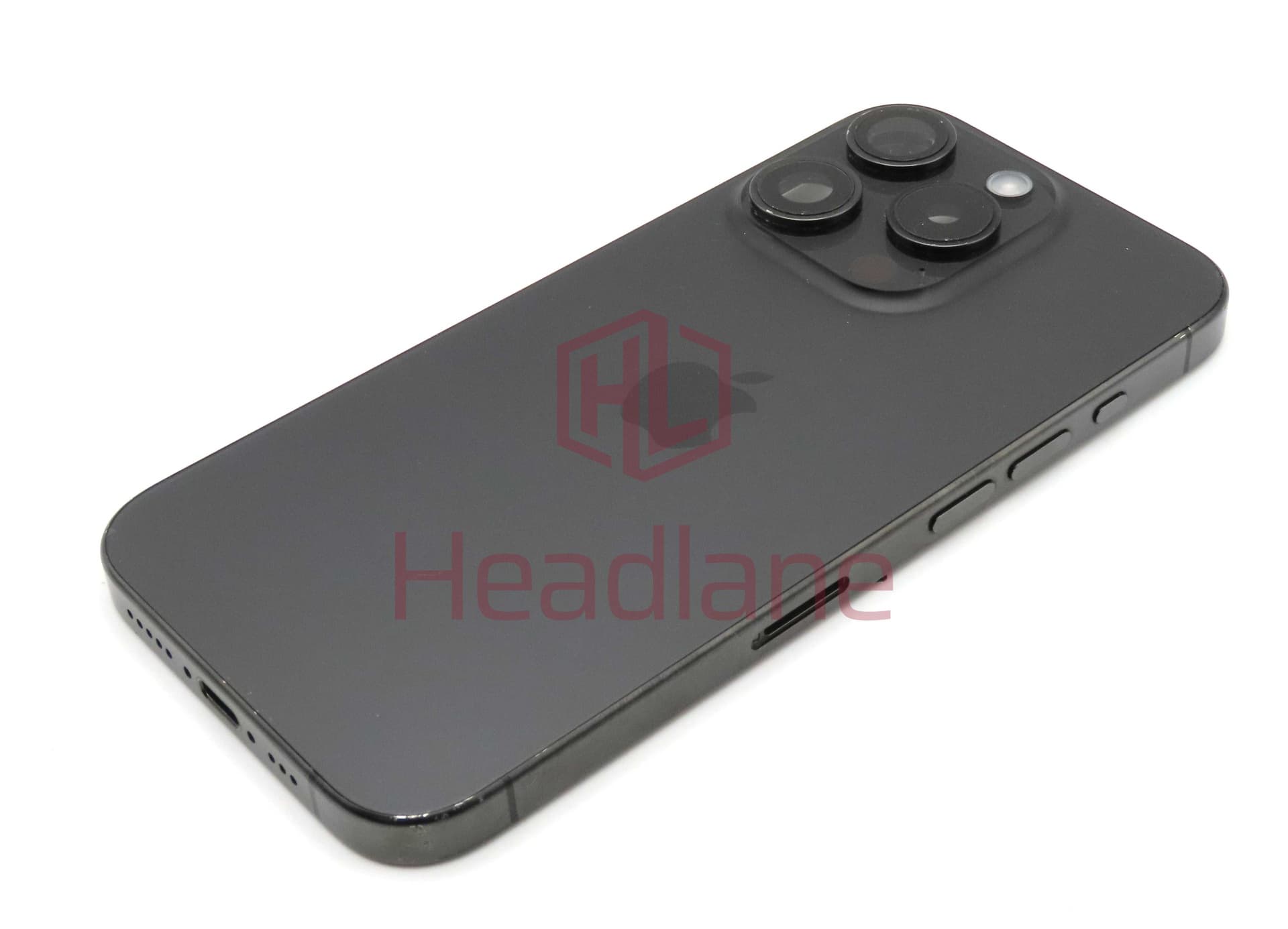 Apple iPhone 15 Pro Max Back / Battery Cover + Small Parts - Black Titanium (Pulled - Grade C) (No Camera) - IP15PMBH-BT-NC-C