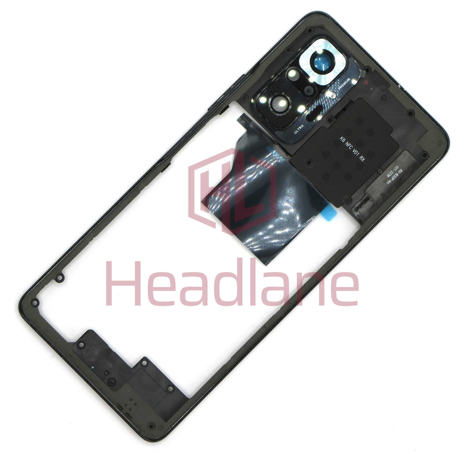 Xiaomi Redmi Note 10 Pro Middle Cover / Chassis - Black - 56000900K600