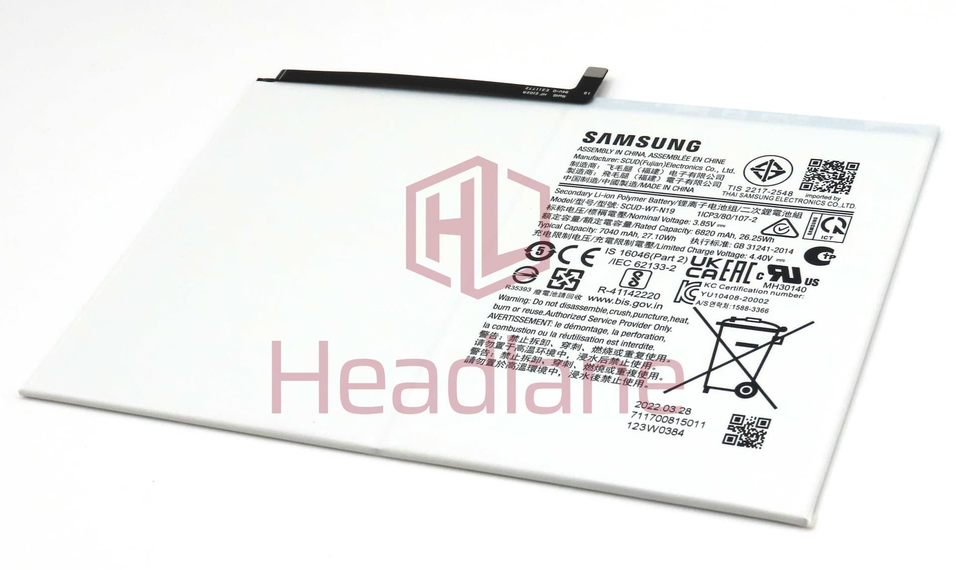 Samsung SM-T500 SM-T505 Galaxy Tab A7 10.4" SCUD-WT-N19 7040mAh Internal Battery - GH81-19691A - Samsung Replacement Part