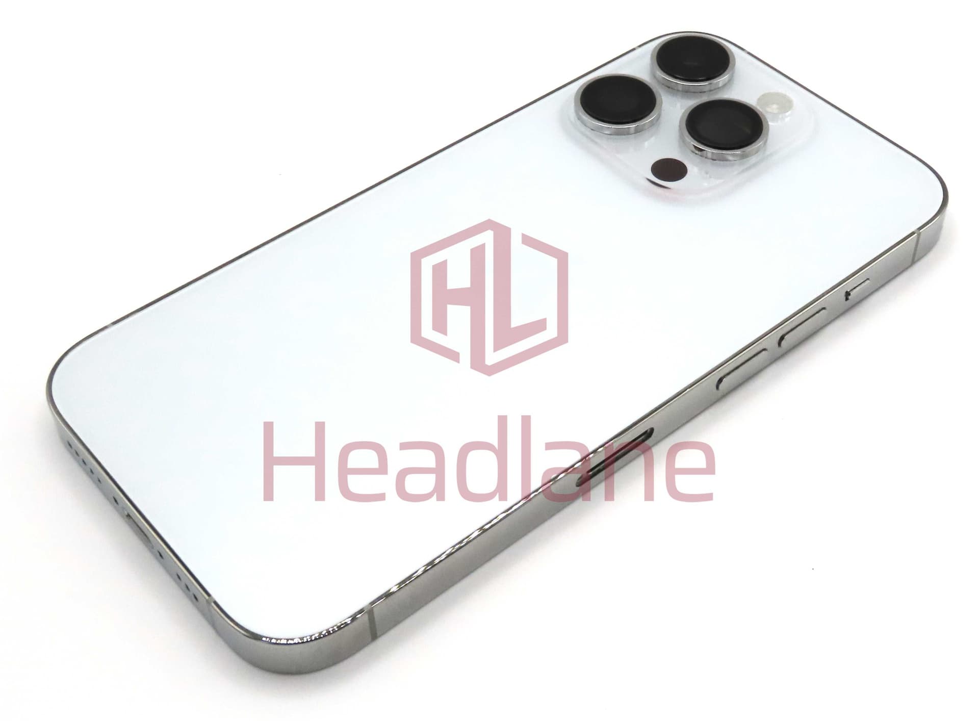 iPhone 14 Pro Back / Battery Cover + Small Parts - Silver (Pulled - Grade B) (No Camera) - IP14PRBH-SL-NC-B
