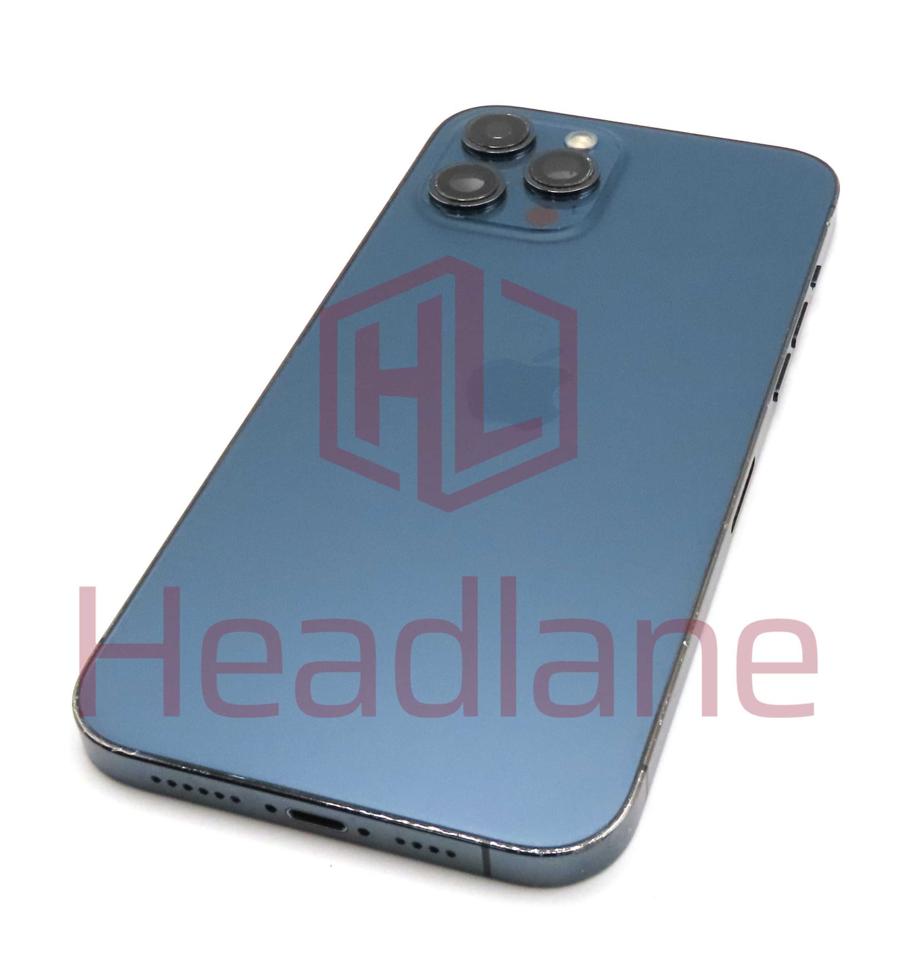 iPhone 12 Pro Max Back / Battery Cover + Small Parts - Blue (Pulled - Grade C) (No Camera) - IP12PMBH-PB-NC-C
