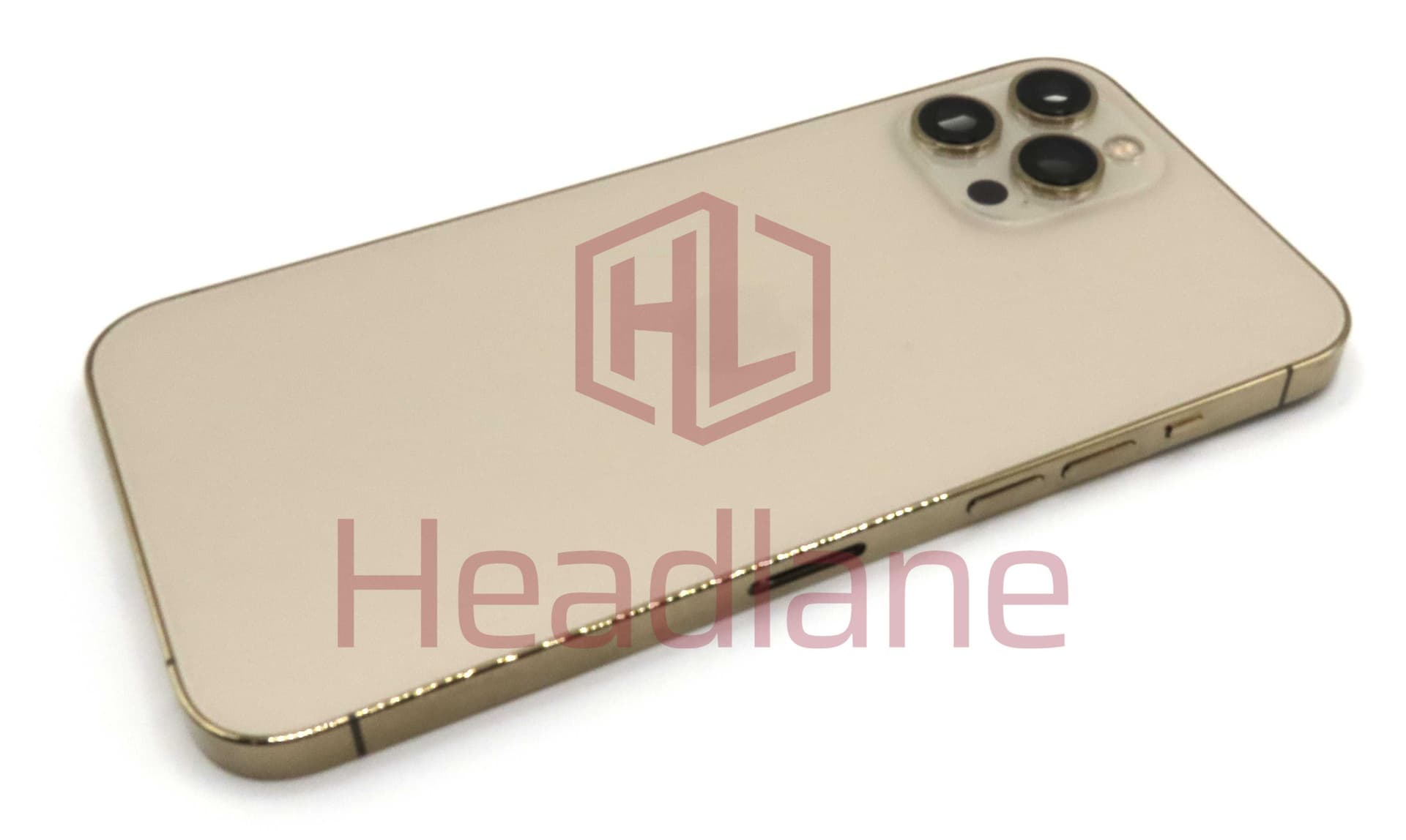 iPhone 12 Pro Max Back / Battery Cover + Small Parts - Gold (Pulled - Grade A) (No Camera) - IP12PMBH-GL-NC-A