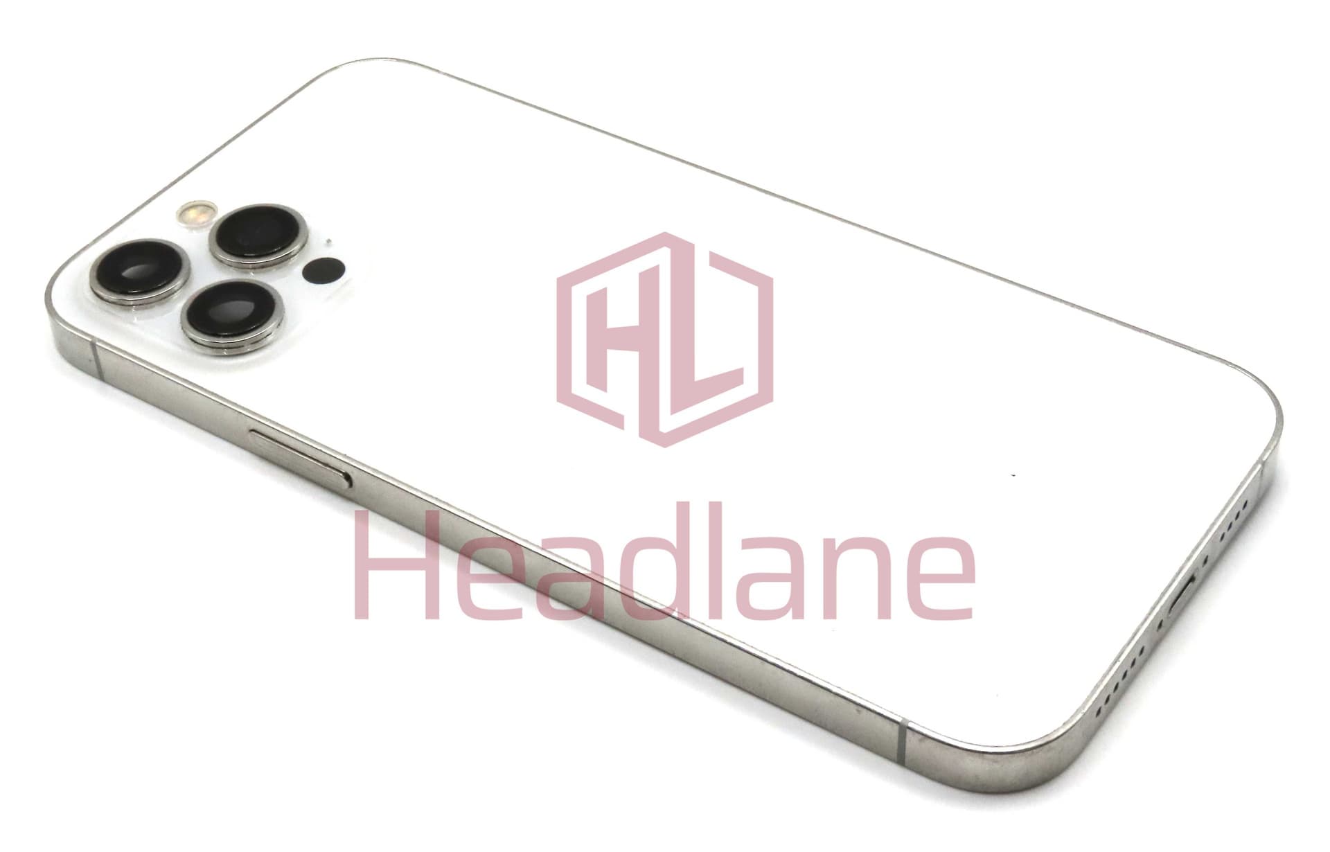 iPhone 12 Pro Max Back / Battery Cover + Small Parts - Silver (Pulled - Grade C) (No Camera) - IP12PMBH-SL-NC-C