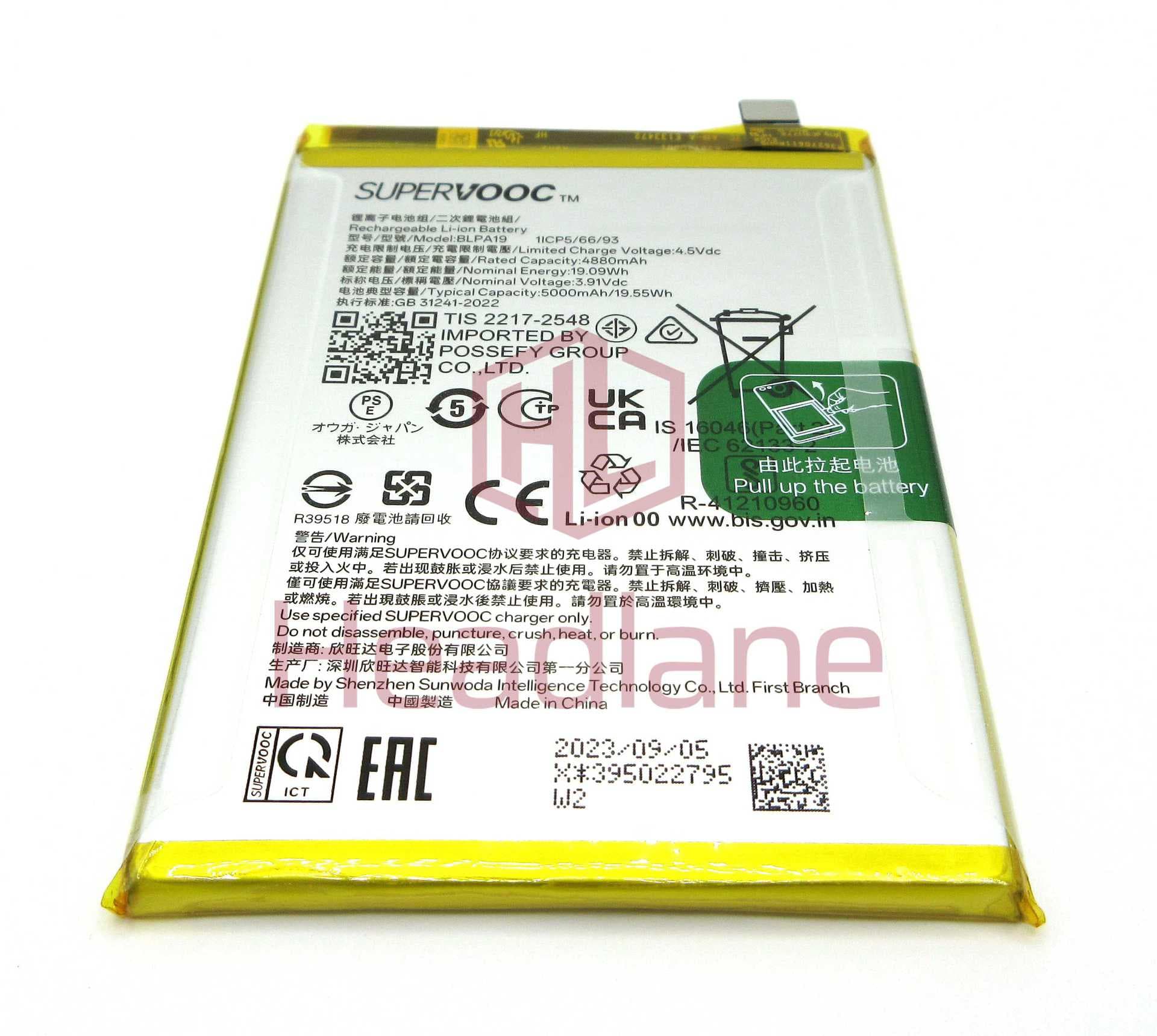 Oppo PJB110 CPH2579 CPH2553 PJB110 CPH2577 A2 A38 A79 5G BLPA19 A58 4G 5000mAh Internal Battery - 621035000041