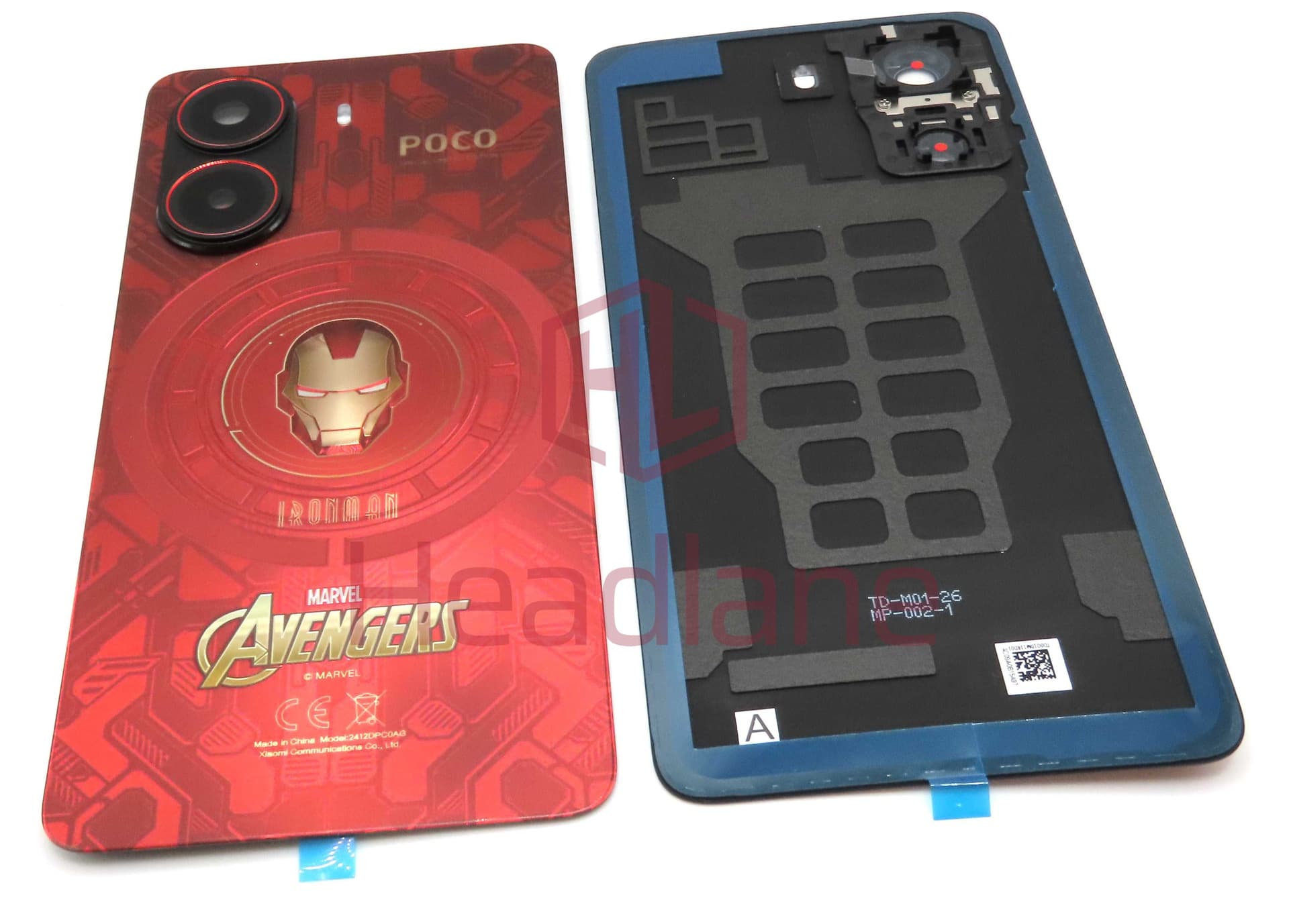 Xiaomi Poco X7 Pro Back / Battery Cover - Red / Iron Man Edition - 56003100O1000 - Xiaomi Replacement Part