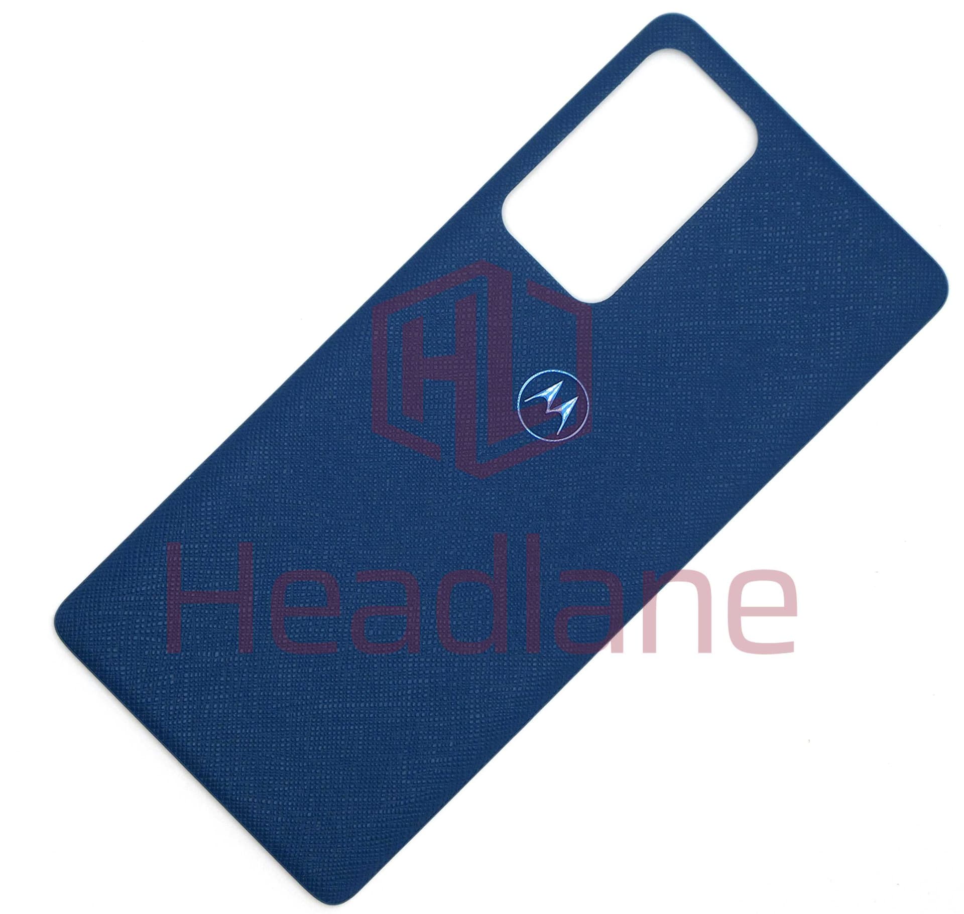 Motorola XT2153 Edge 20 Pro Back / Battery Cover - Blue Vegan Leather - 5S58C19373