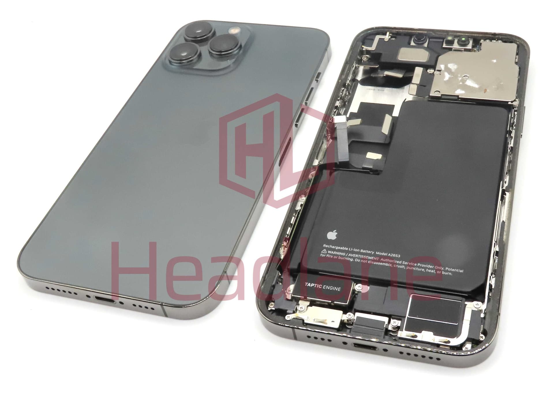 iPhone 13 Pro Max Back / Battery Cover + Small Parts - Graphite (Pulled - Grade B) - IP13PMBH-BK-B