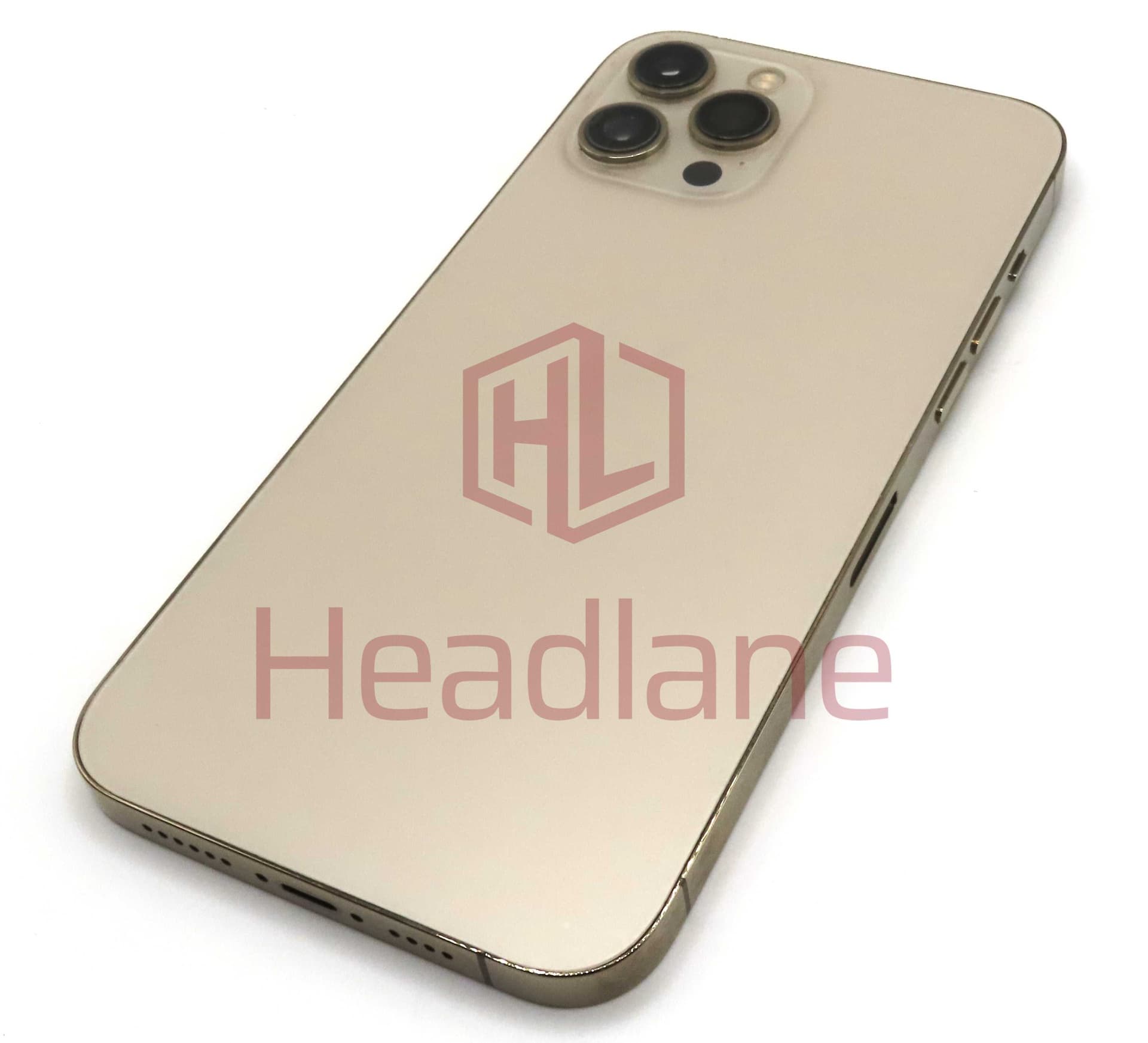 iPhone 12 Pro Max Back / Battery Cover + Small Parts - Gold (Pulled - Grade C) (USA Version) - IP12PMBH-GL-C-US