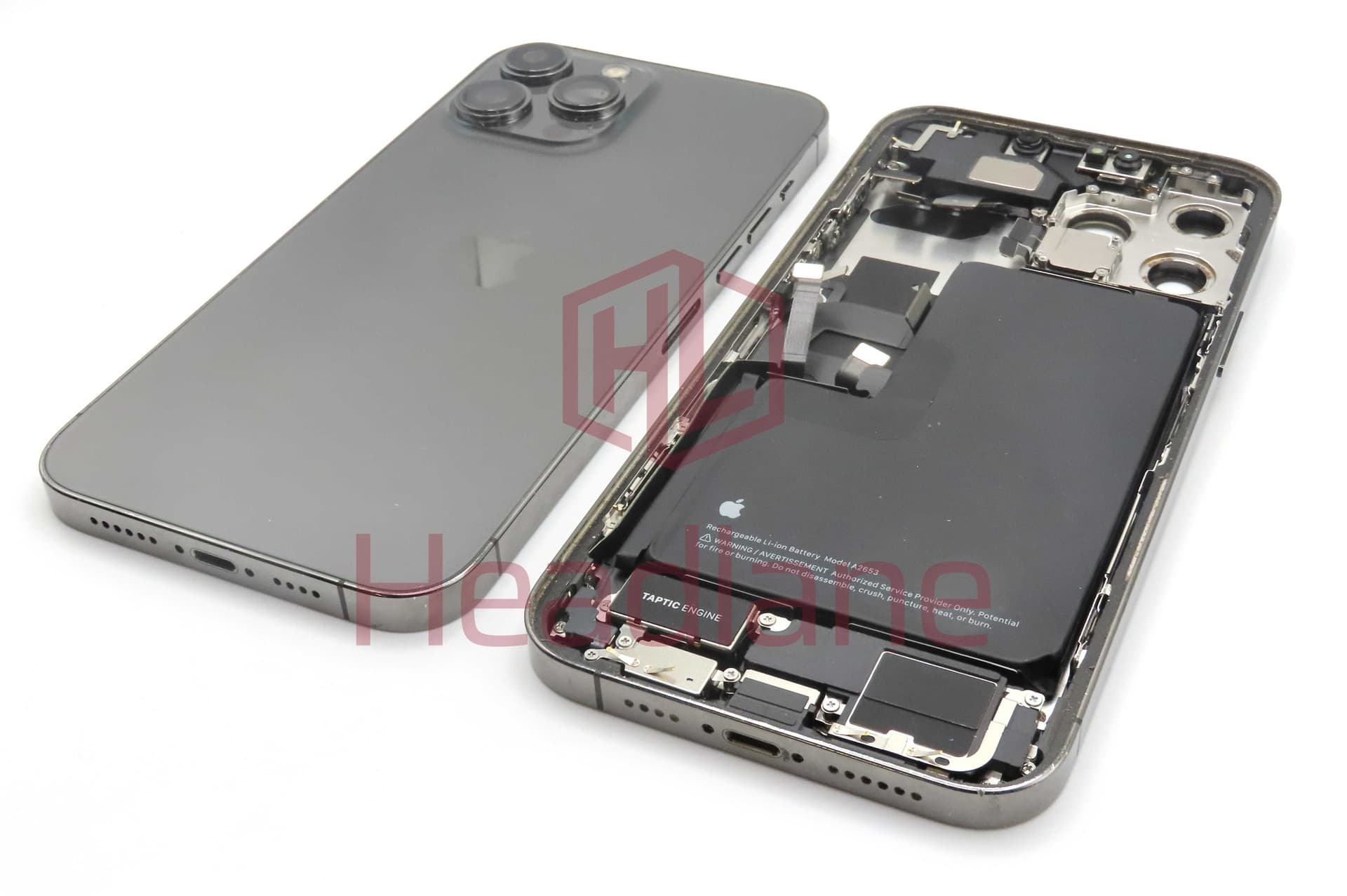 iPhone 13 Pro Max Back / Battery Cover + Small Parts - Graphite (Pulled - Grade C) (No Camera) - IP13PMBH-BK-NC-C