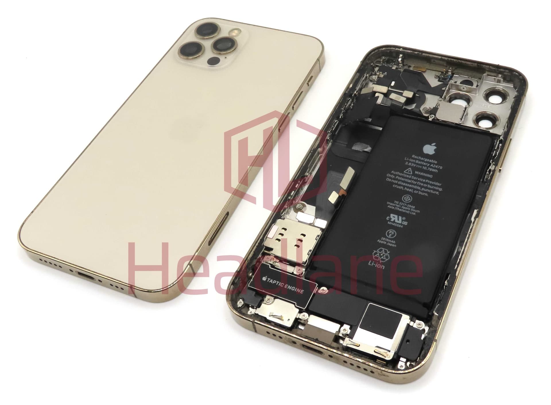 Apple iPhone 12 Pro Back / Battery Cover + Small Parts - Gold (Grade C) (No Camera) - IP12PRBH-GL-NC-C