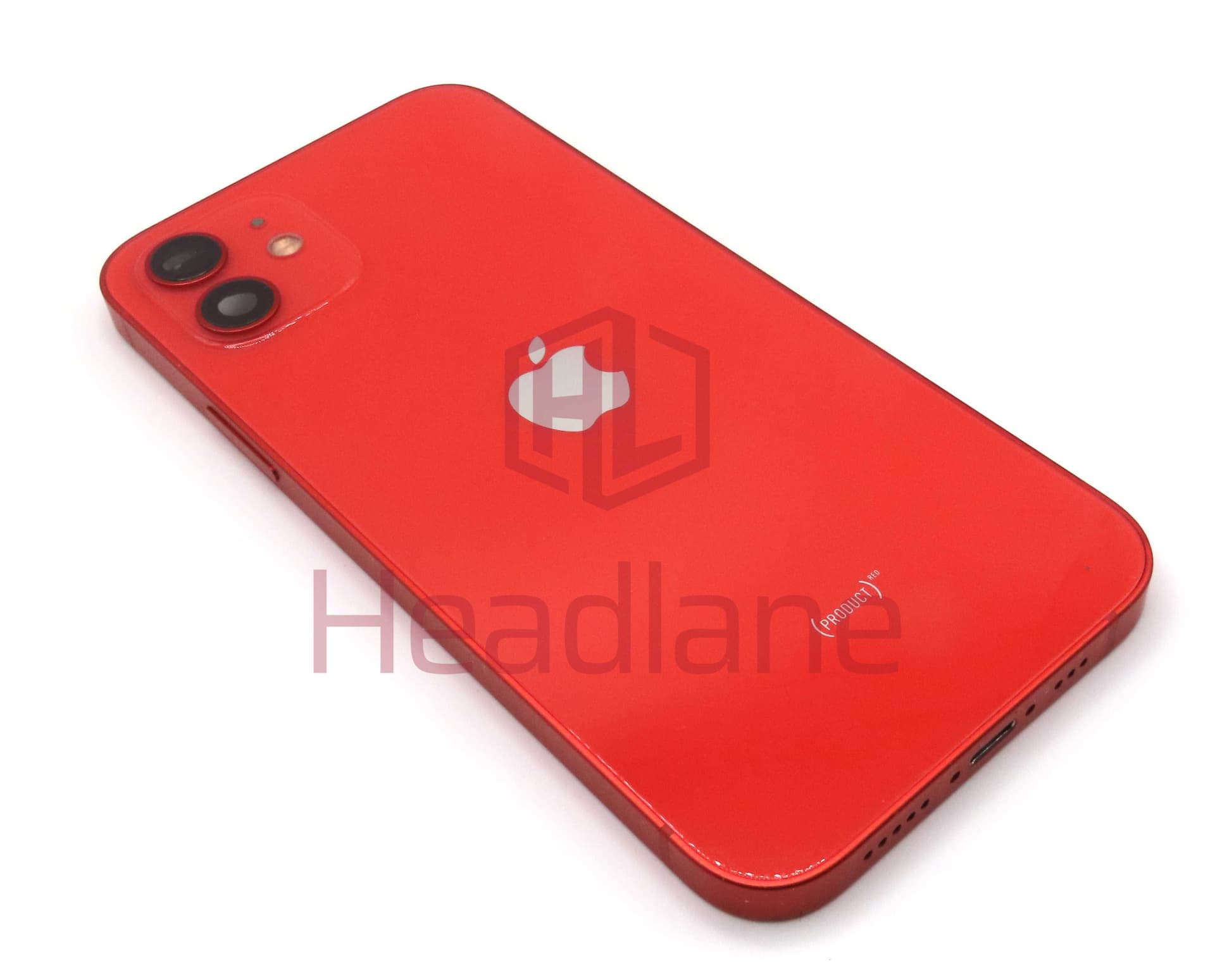 iPhone 12 Back / Battery Cover + Small Parts - Red (Pulled - Grade C) (No Camera) - IP12BH-RD-NC-C