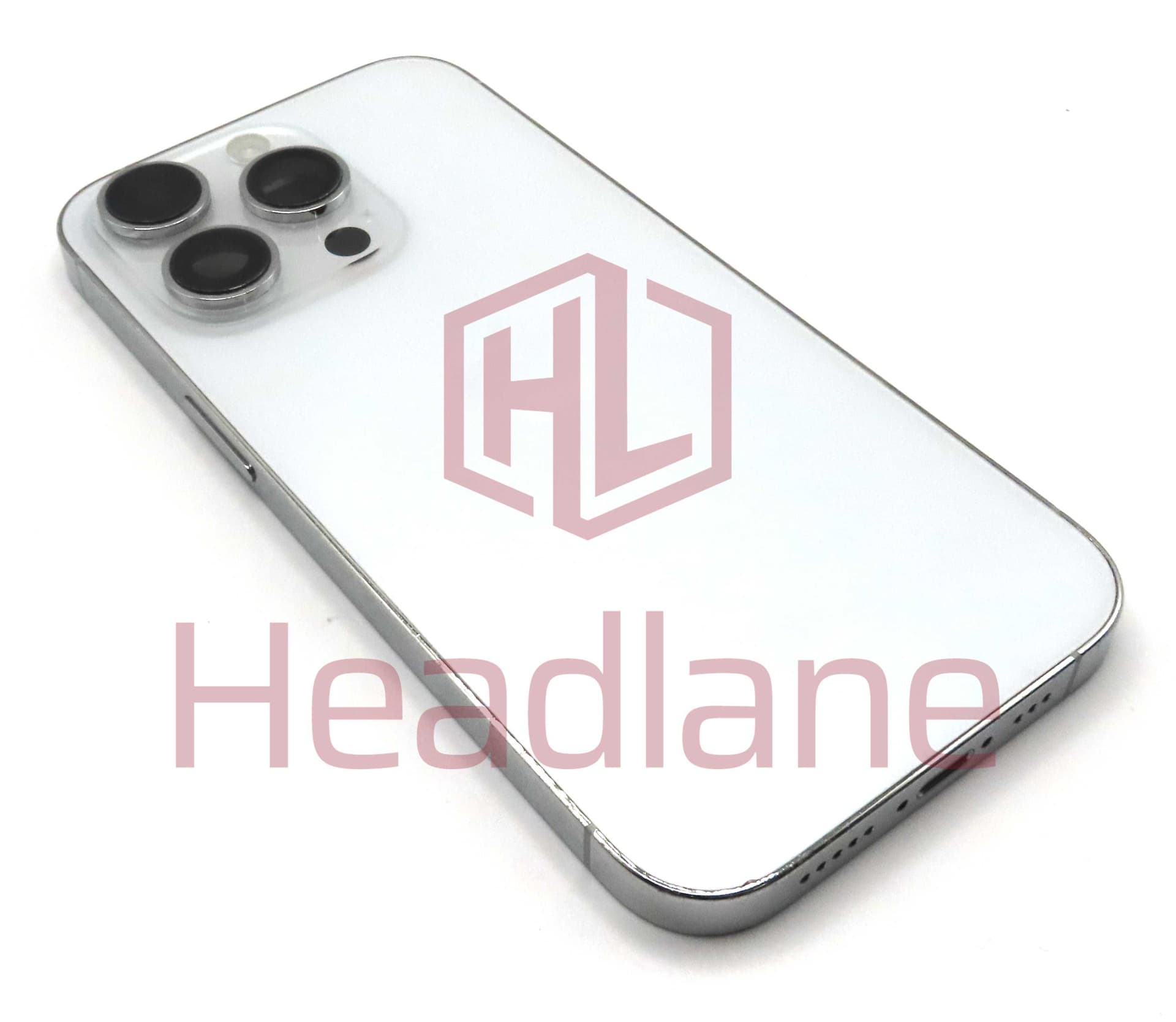 iPhone 14 Pro Back / Battery Cover + Small Parts - Silver (Pulled - Grade C) (No Camera) - IP14PRBH-SL-NC-C