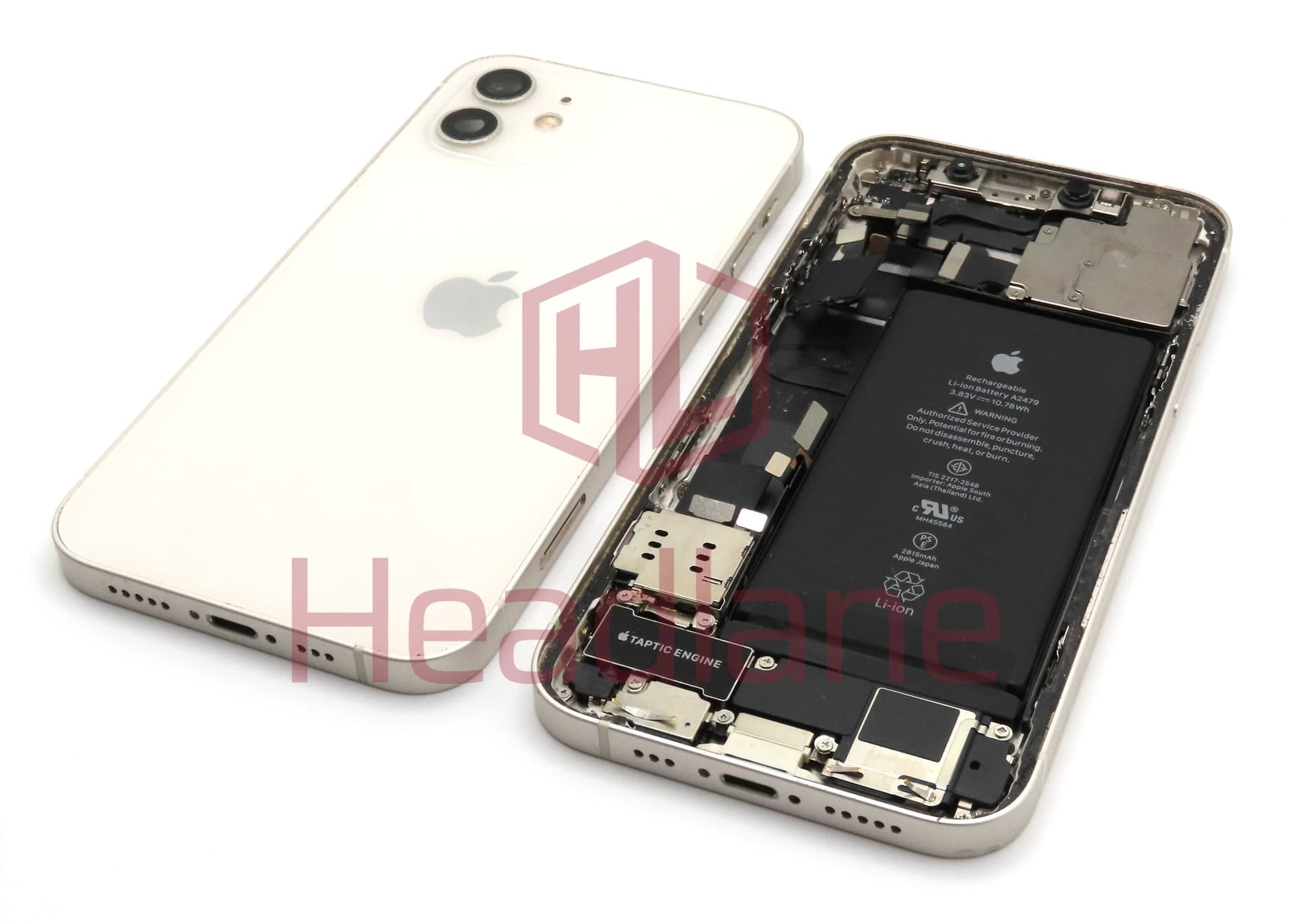 iPhone 12 Back / Battery Cover + Small Parts - White (Pulled - Grade C) - IP12BH-WT-C