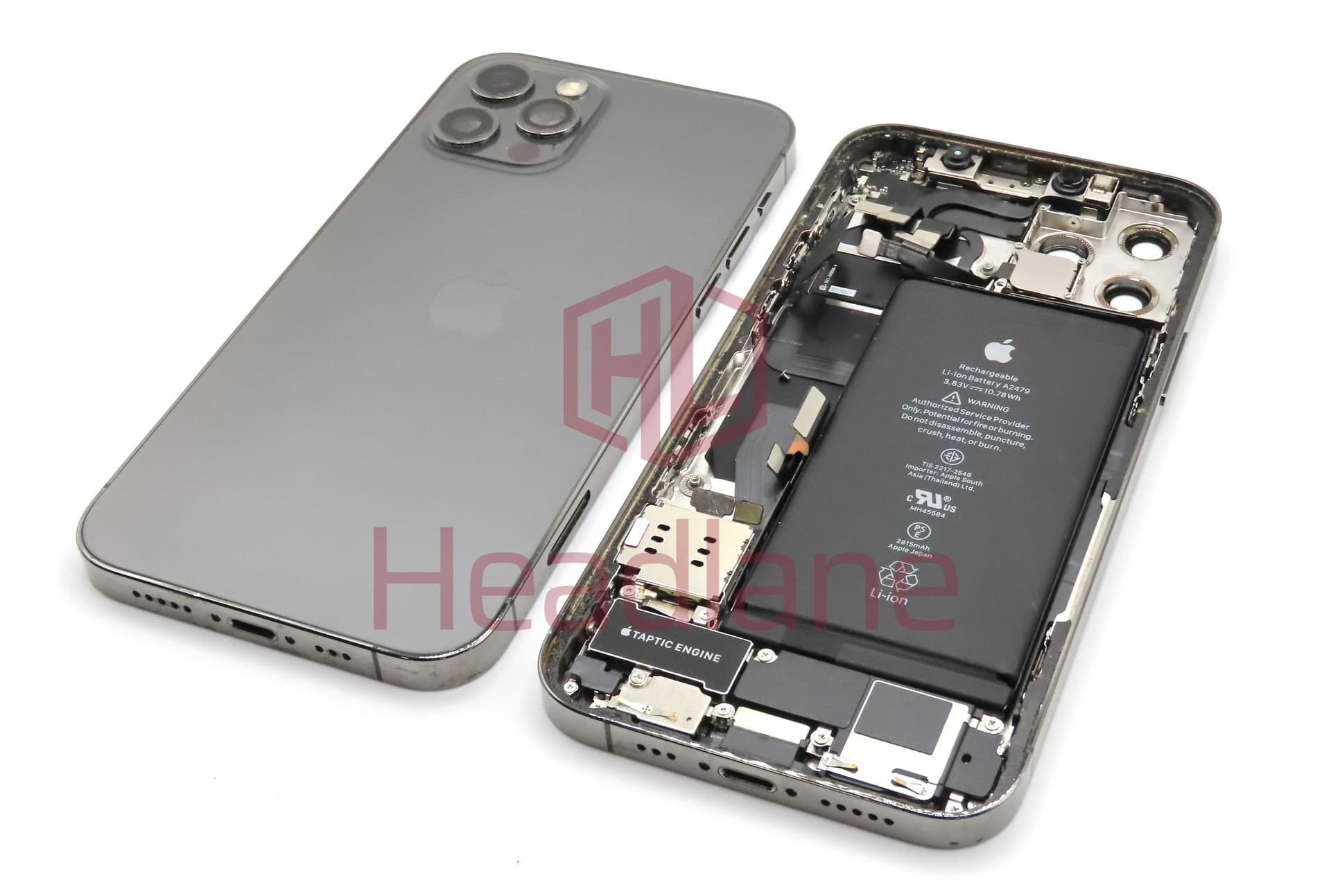 Apple iPhone 12 Pro Back / Battery Cover + Small Parts - Graphite (Grade B) (No Camera) - IP12PRBH-GR-NC-B