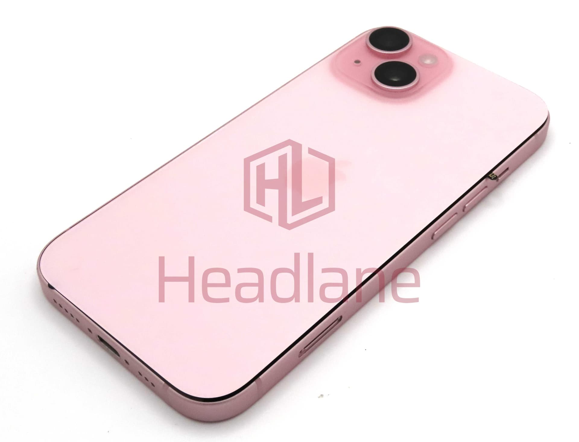 iPhone 15 Back / Battery Cover + Small Parts - Pink (Pulled - Grade C) - IP15BH-PK-C