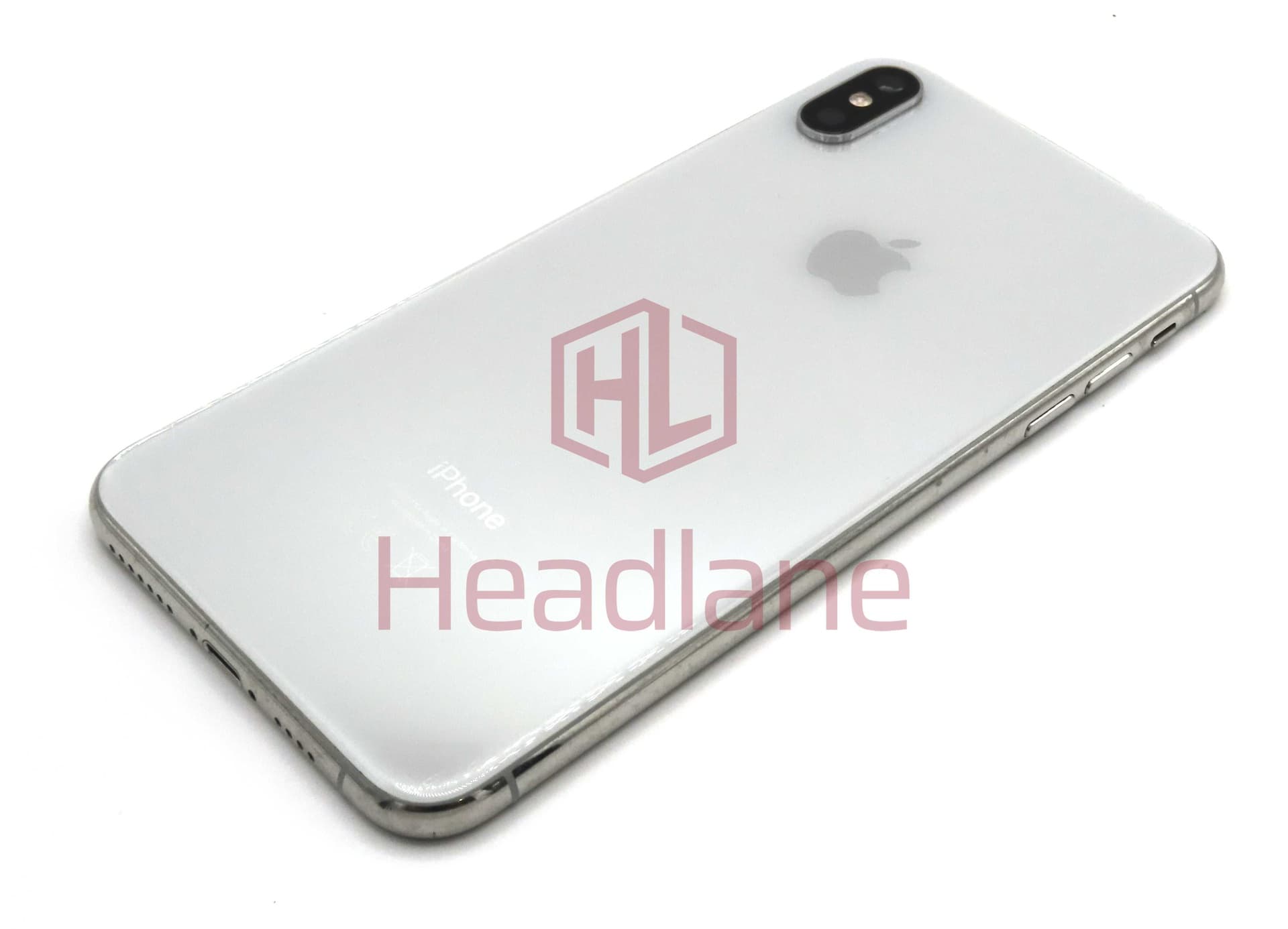 Apple iPhone XS Max Back / Battery Cover + Small Parts - Silver (Pulled - Grace C) (No Camera) - IPXSMBH-SL-NC-C