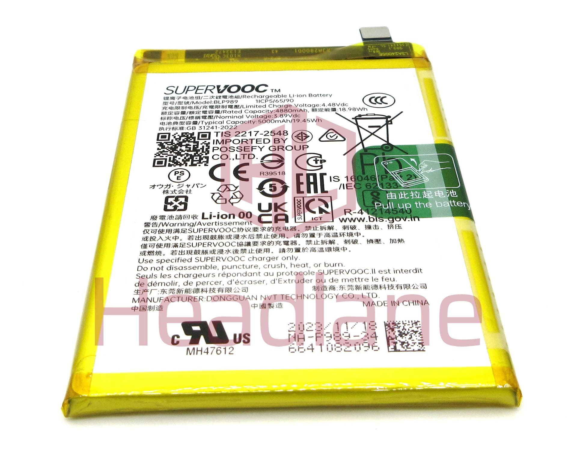 OnePlus Nord CE 3 Lite / N30 Oppo CPH2529 A98 BLP989 5000mAh Internal Battery - 621035000006
