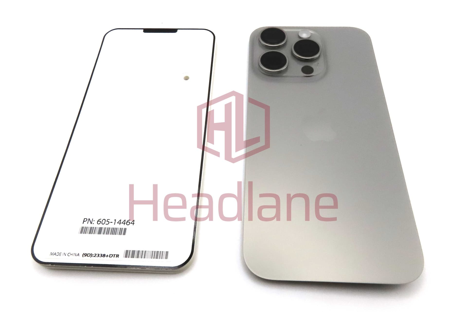 Apple iPhone 15 Pro Back / Battery Cover - Natural Titanium (Service Pack) - 661-36834