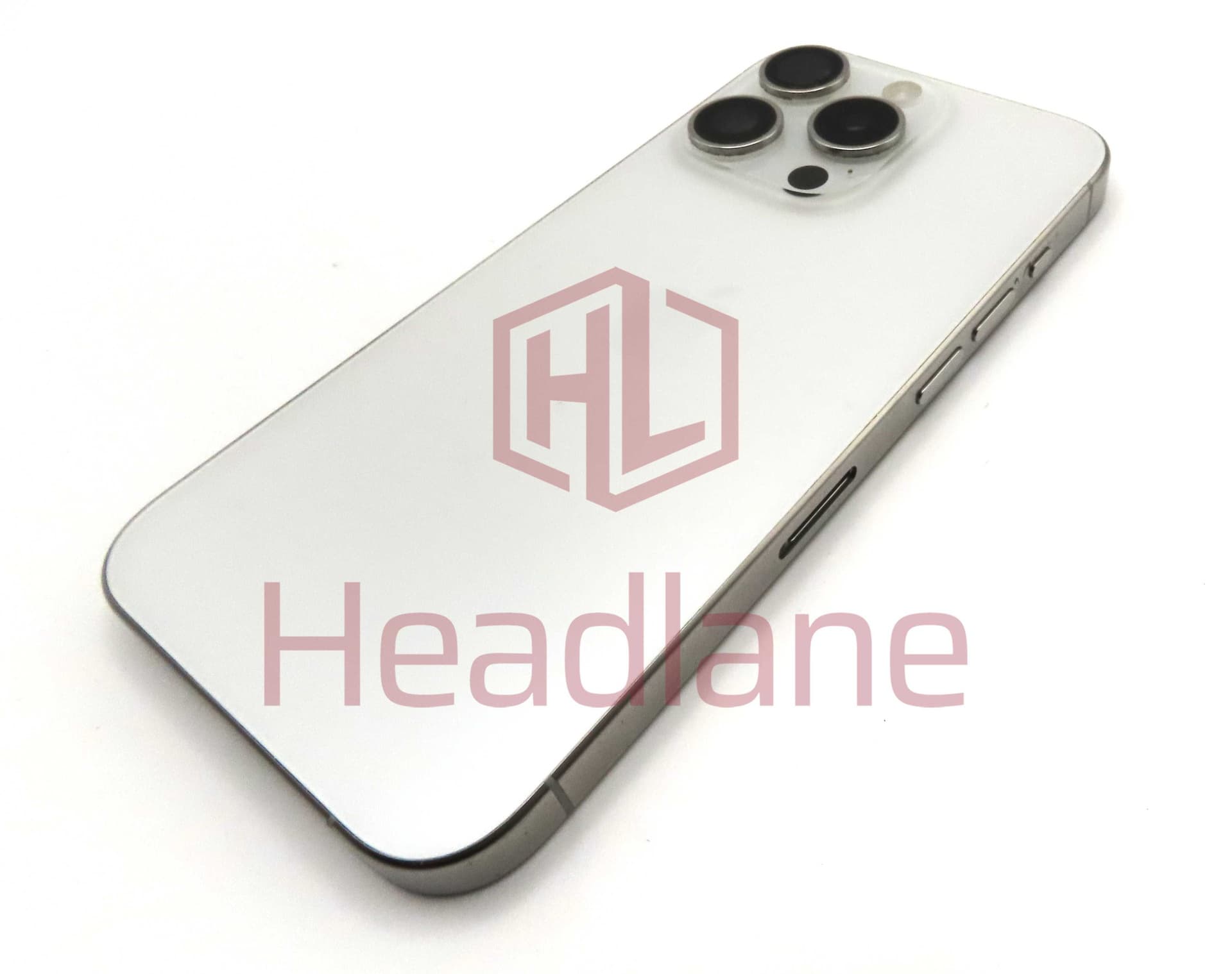 iPhone 15 Pro Back / Battery Cover + Small Parts - White Titanium (Pulled - Grade C) (No Camera) - IP15PRBH-WT-C-NC