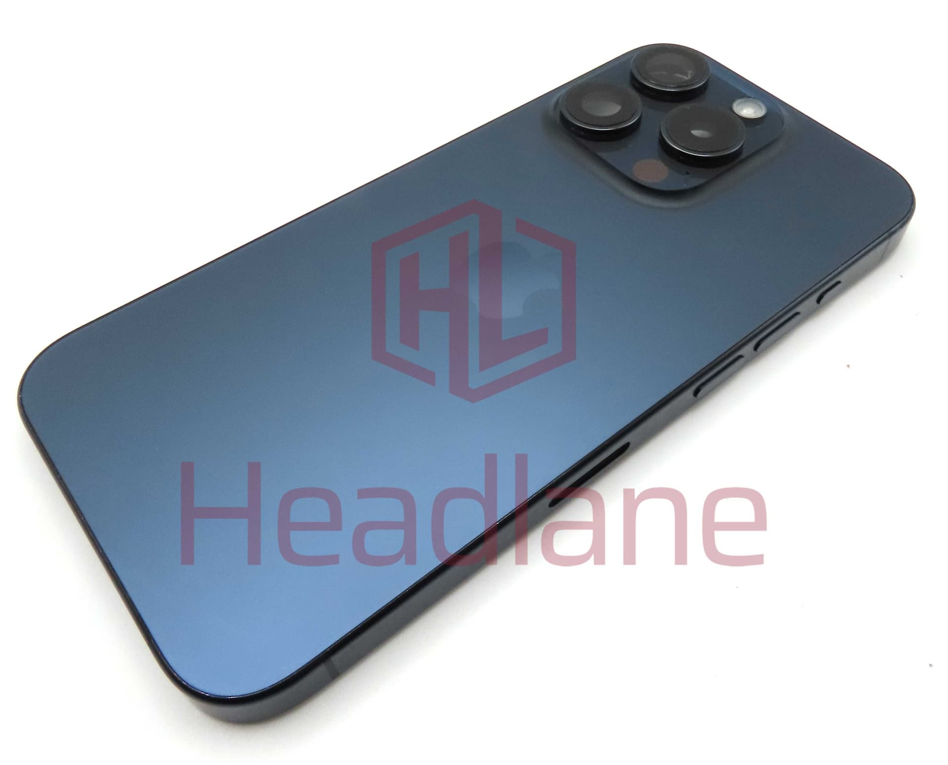 iPhone 15 Pro Back / Battery Cover + Small Parts - Blue Titanium (Pulled - Grade A) (No Camera) - IP15PRBH-BLT-A-NC