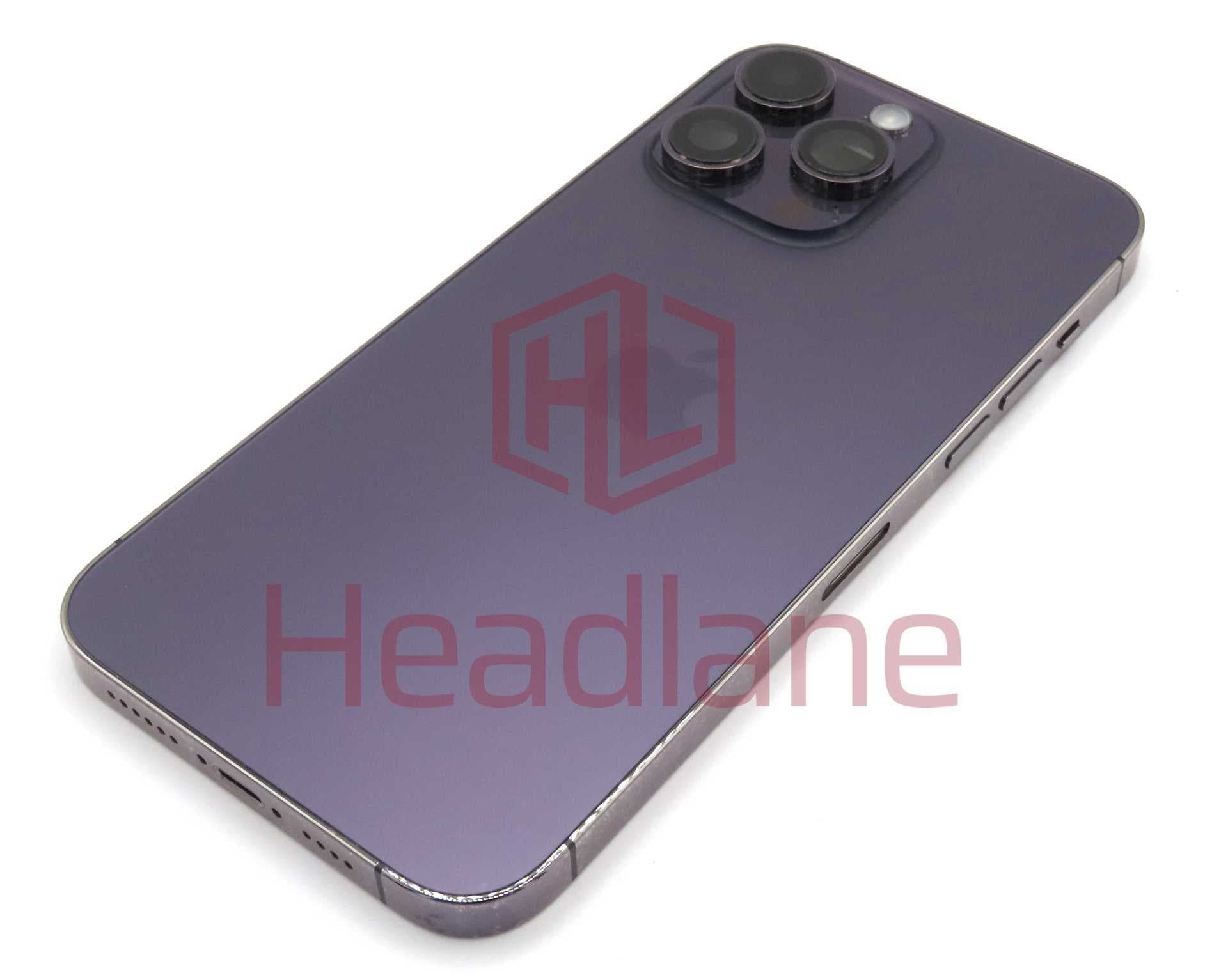 iPhone 14 Pro Max Back / Battery Cover + Small Parts - Purple (Pulled - Grade C) (No Camera) - IP14PMBH-DP-C-NC
