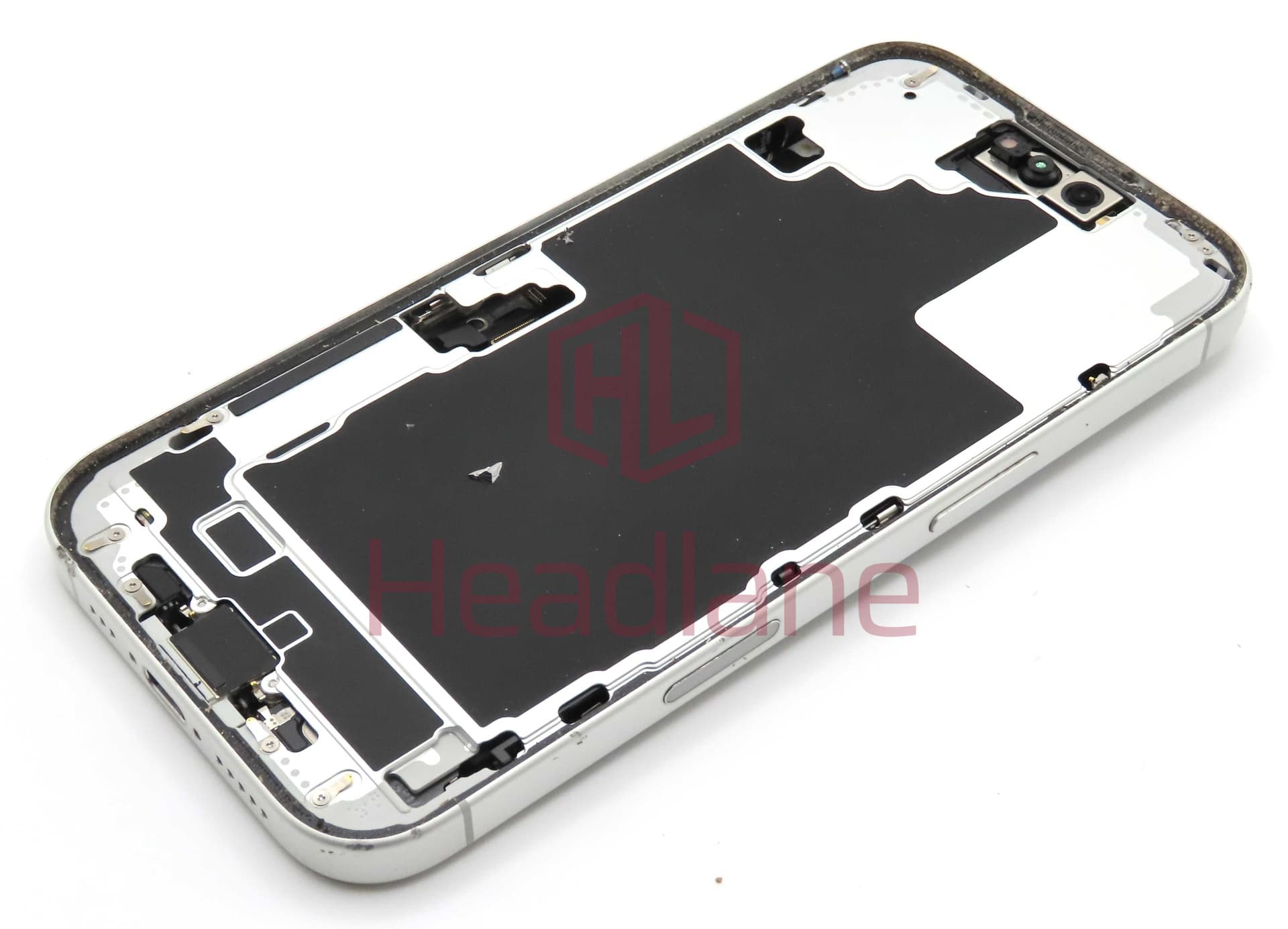 Apple iPhone 16 Back / Battery Cover + Small Parts - White (Pulled - Grade C) (No Camera) - IP16BH-WT-C-NC