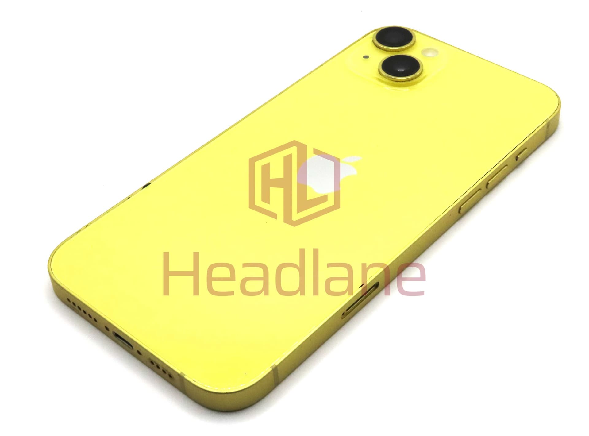 iPhone 14 Plus Back / Battery Cover + Small Parts - Yellow (Pulled - Grade C) - IP14PBH-YL-C
