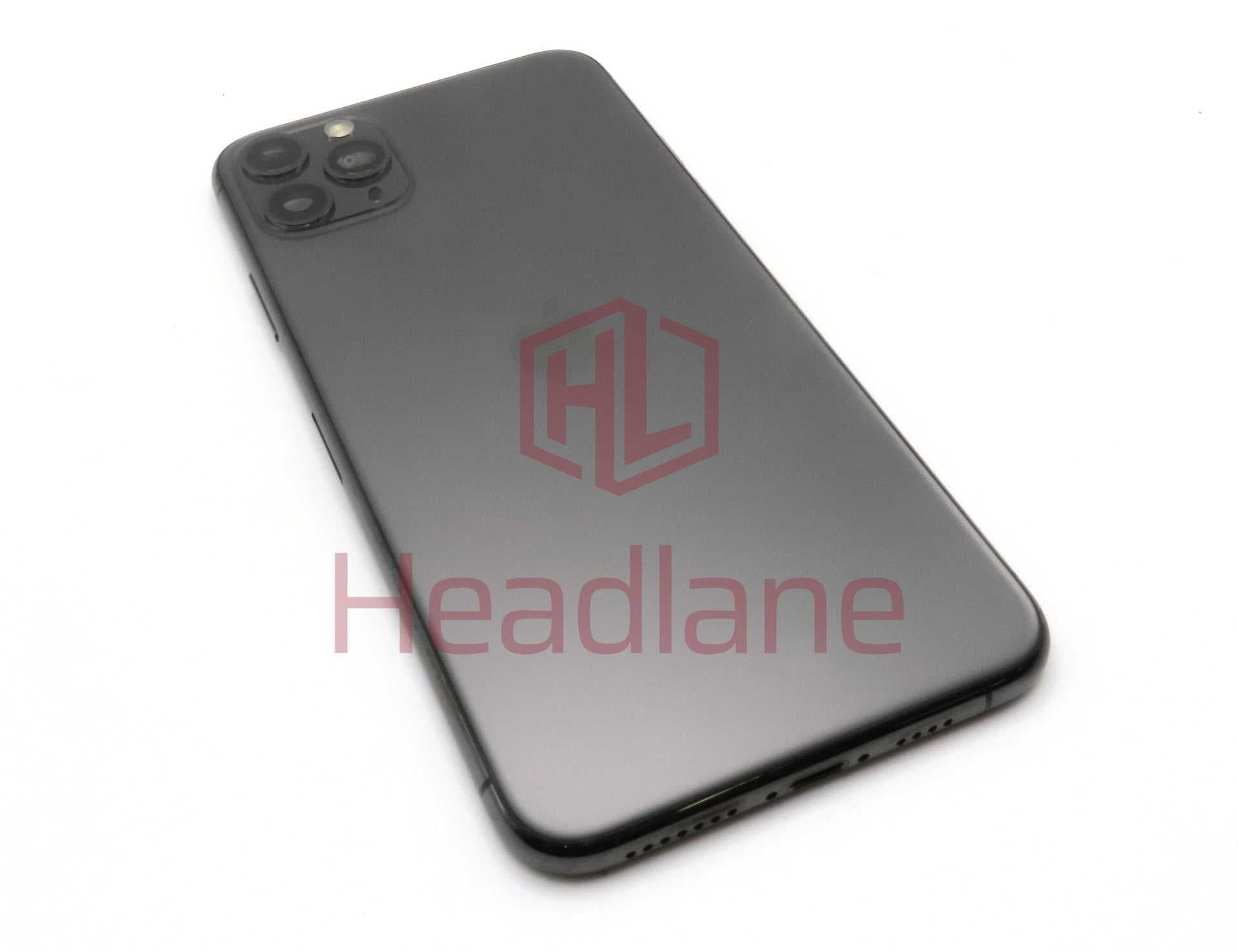 Apple iPhone 11 Pro Max Back / Battery Cover + Small Parts - Space Grey (Pulled - Grade B) (No Camera) - IP11PMBH-SG-B-NC