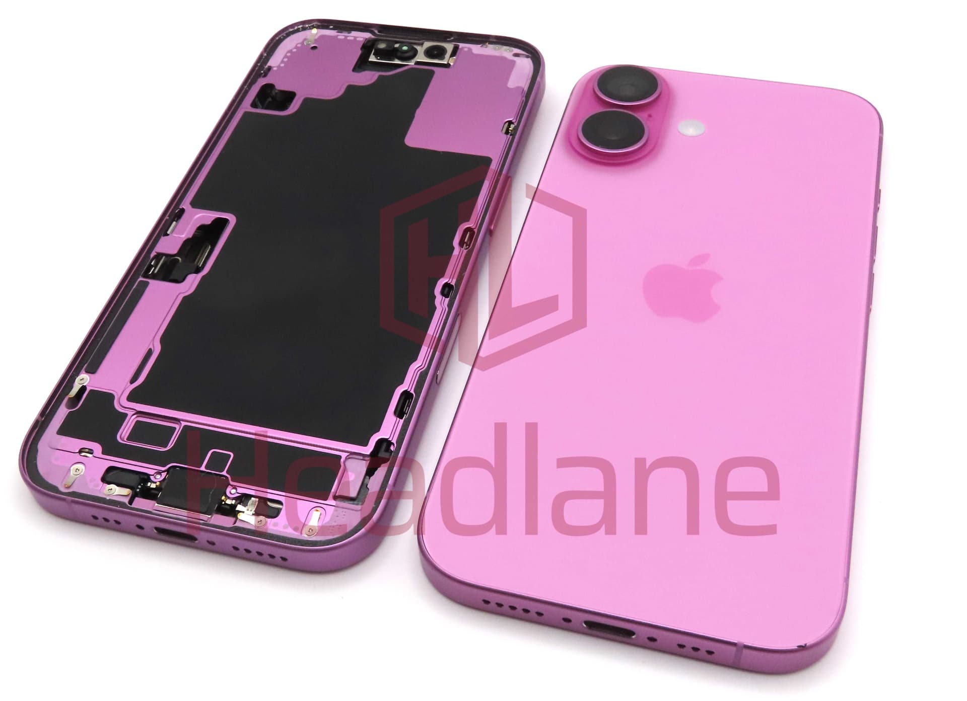Apple iPhone 16 Back / Battery Cover + Small Parts - Pink (Pulled - Grade A) - IP16BH-PK-A