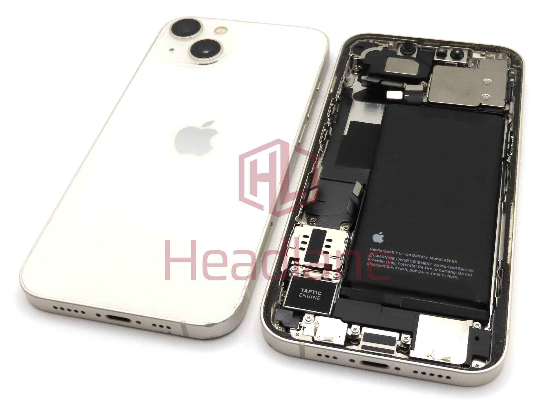 iPhone 13 Back / Battery Cover + Small Parts - White (Pulled - Grade C) - IP13BH-WT-C