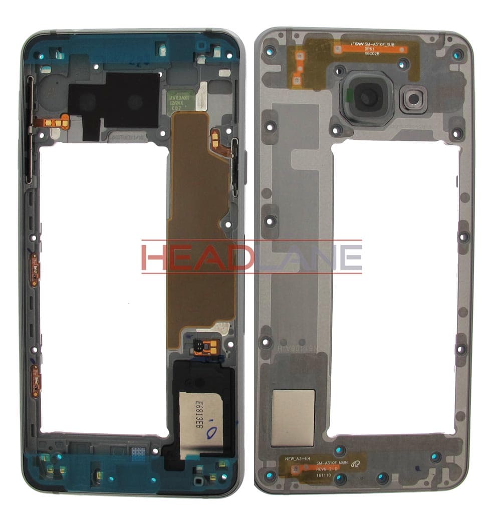 Samsung SM-A310 Galaxy A3 (2016) Middle Cover Chassis -Black - GH97-18074B - Samsung Replacement Part
