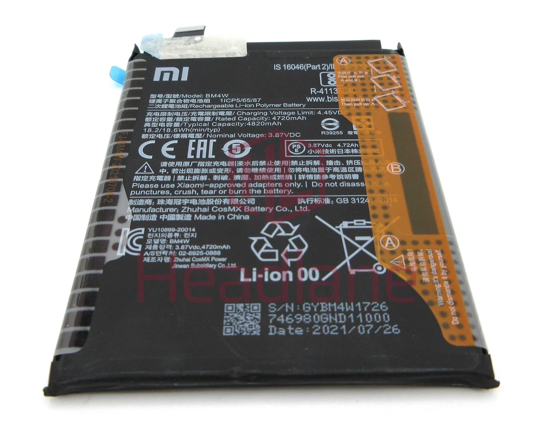 Xiaomi Mi 10T Lite 5G BM4W 4820mAh Battery - 460200004N1Y