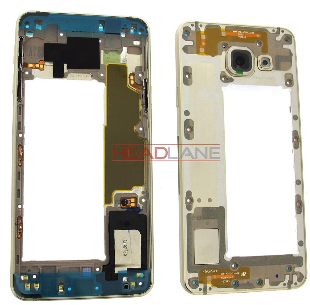 Samsung SM-A310 Galaxy A3 (2016) Middle Cover Chassis - Pink - GH97-18074D - Samsung Replacement Part