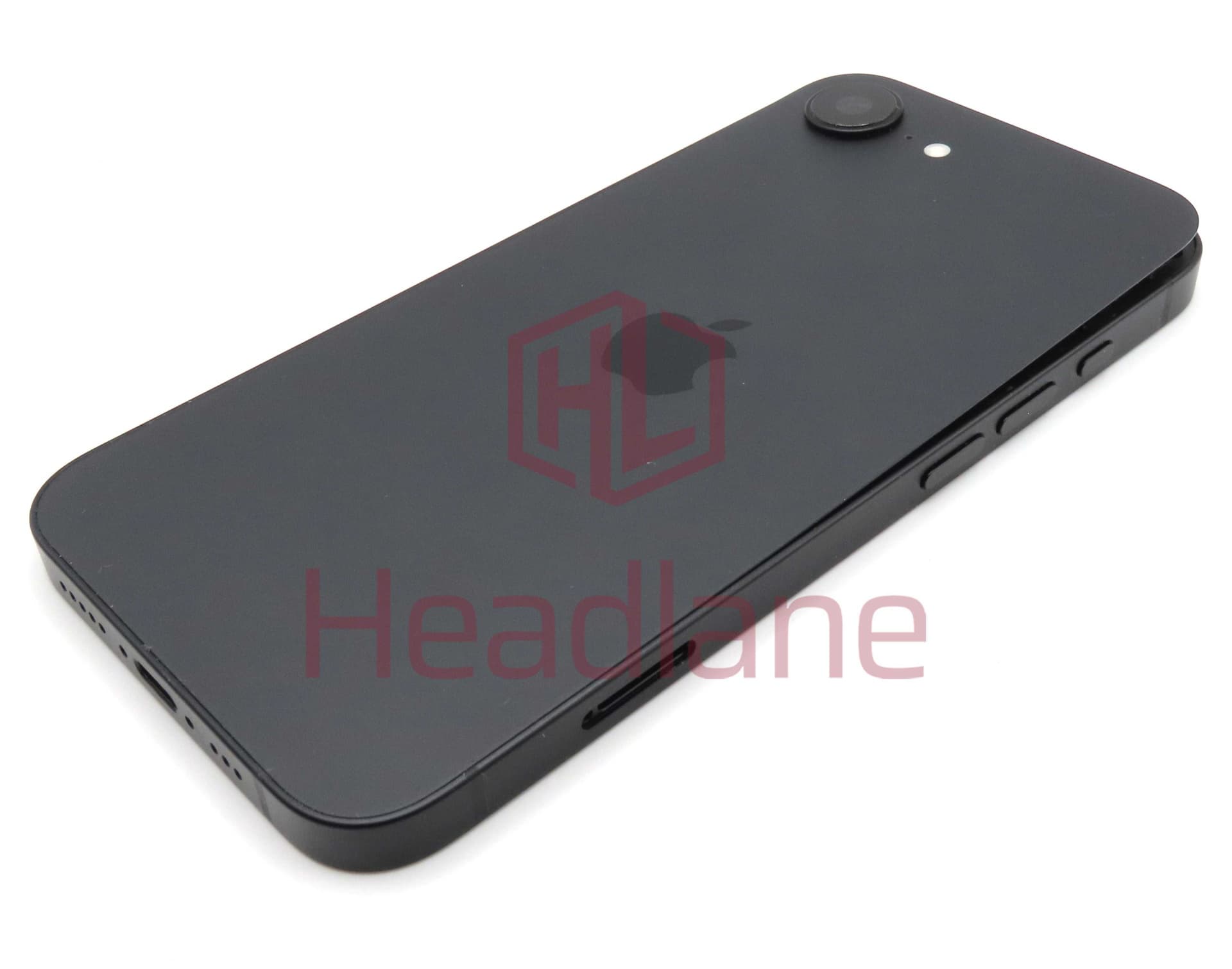 Apple iPhone 16e Back / Battery Cover + Small Parts - Black (Grade B) - IP16EBH-BK-B