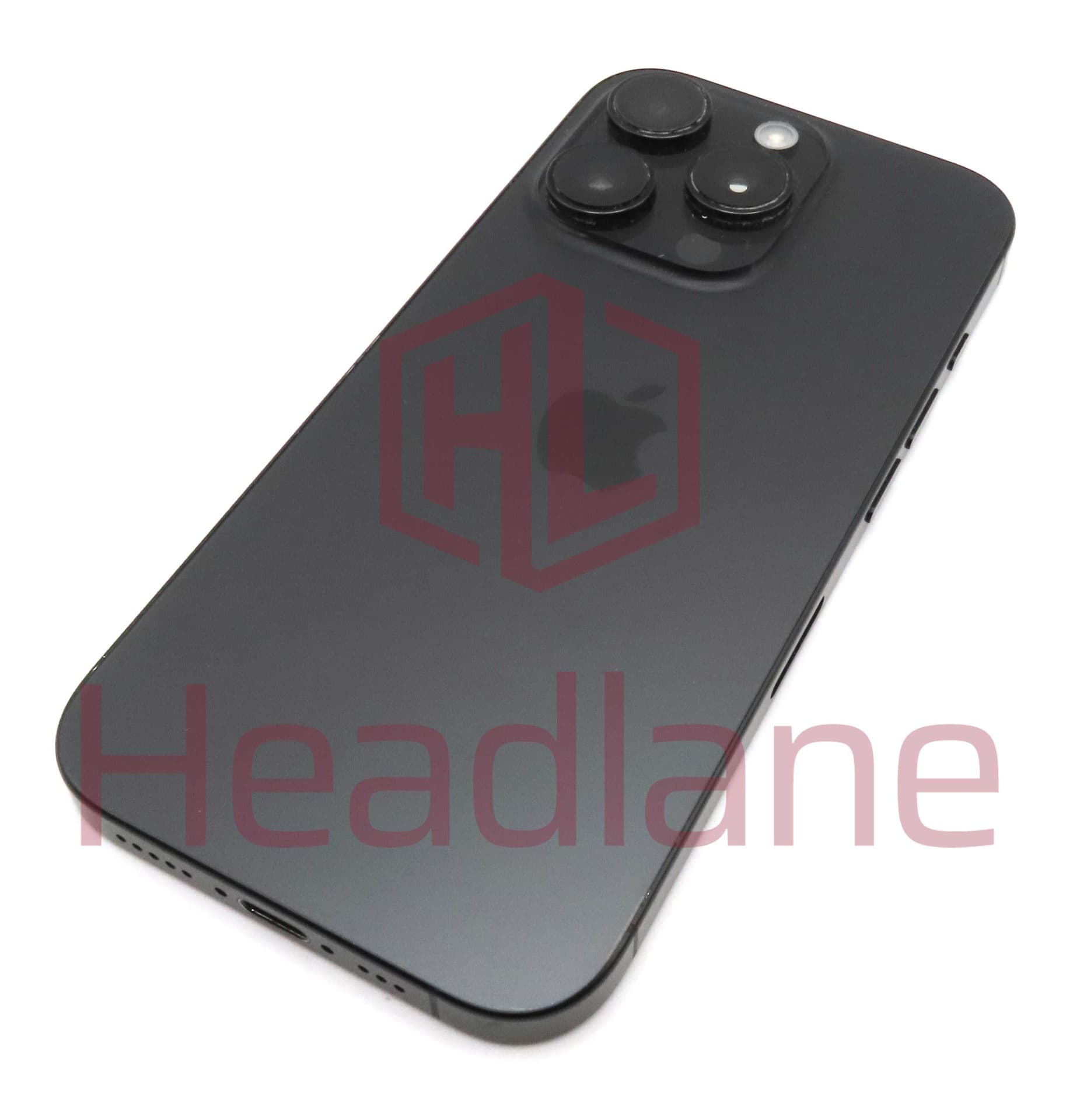 Apple iPhone 16 Pro Back / Battery Cover + Small Parts - Black Titanium (Grade B) - IP16PRBH-BT-B