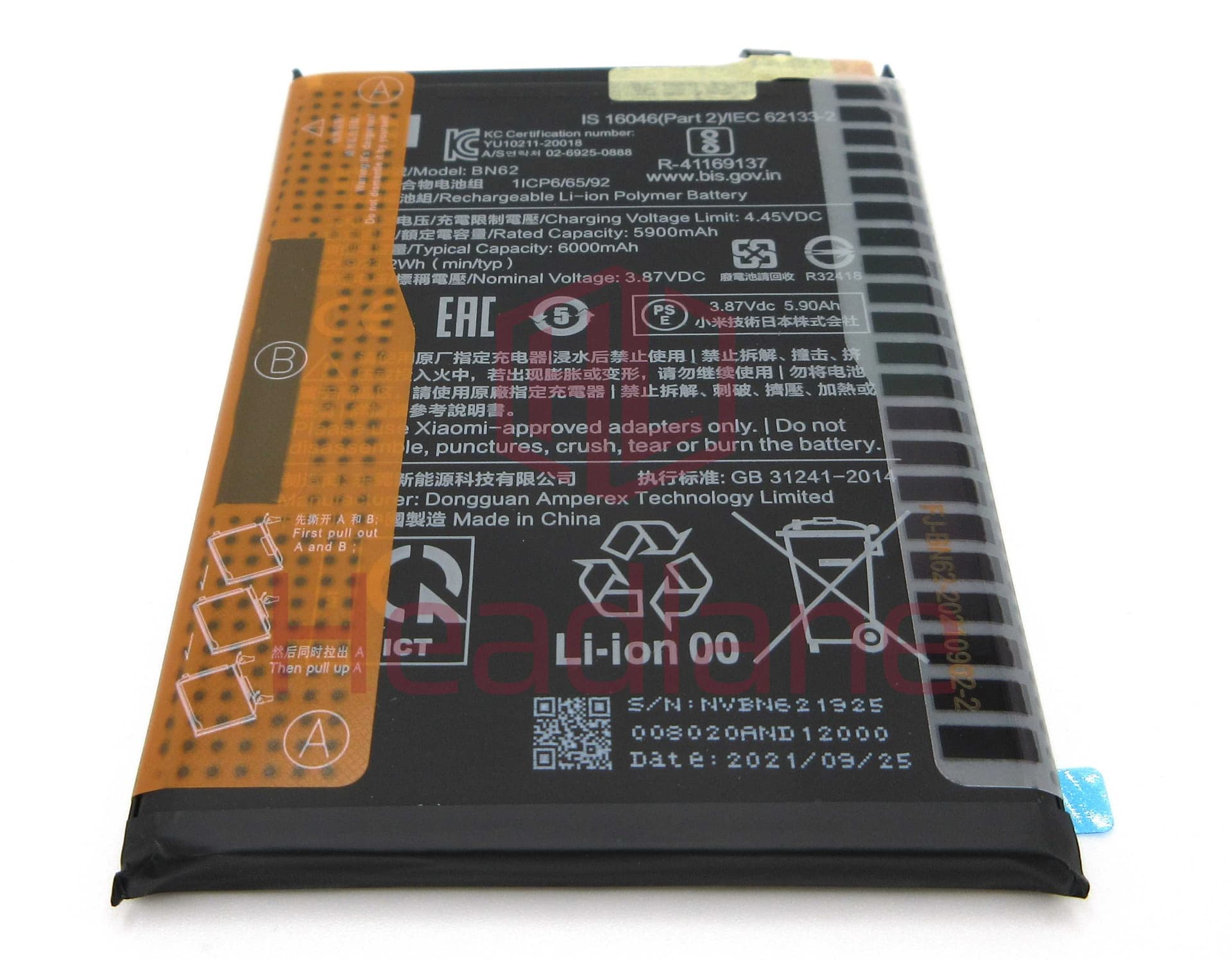 Xiaomi Redmi 9T Poco M3 BN62 6000mAh Battery - 46020000521G - Xiaomi Replacement Part
