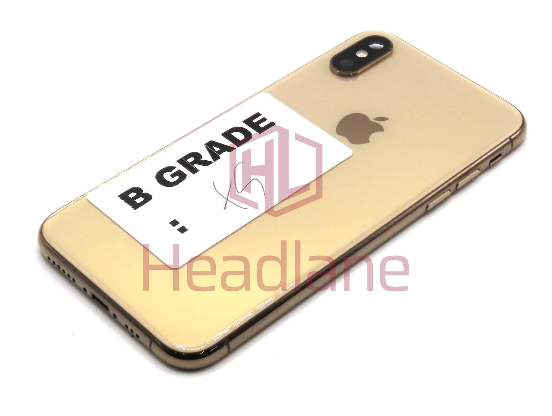 Apple iPhone XS Back / Battery Cover + Small Parts - Gold (Pulled - Grade B) (No Camera) - IPXSBH-GL-NC-B